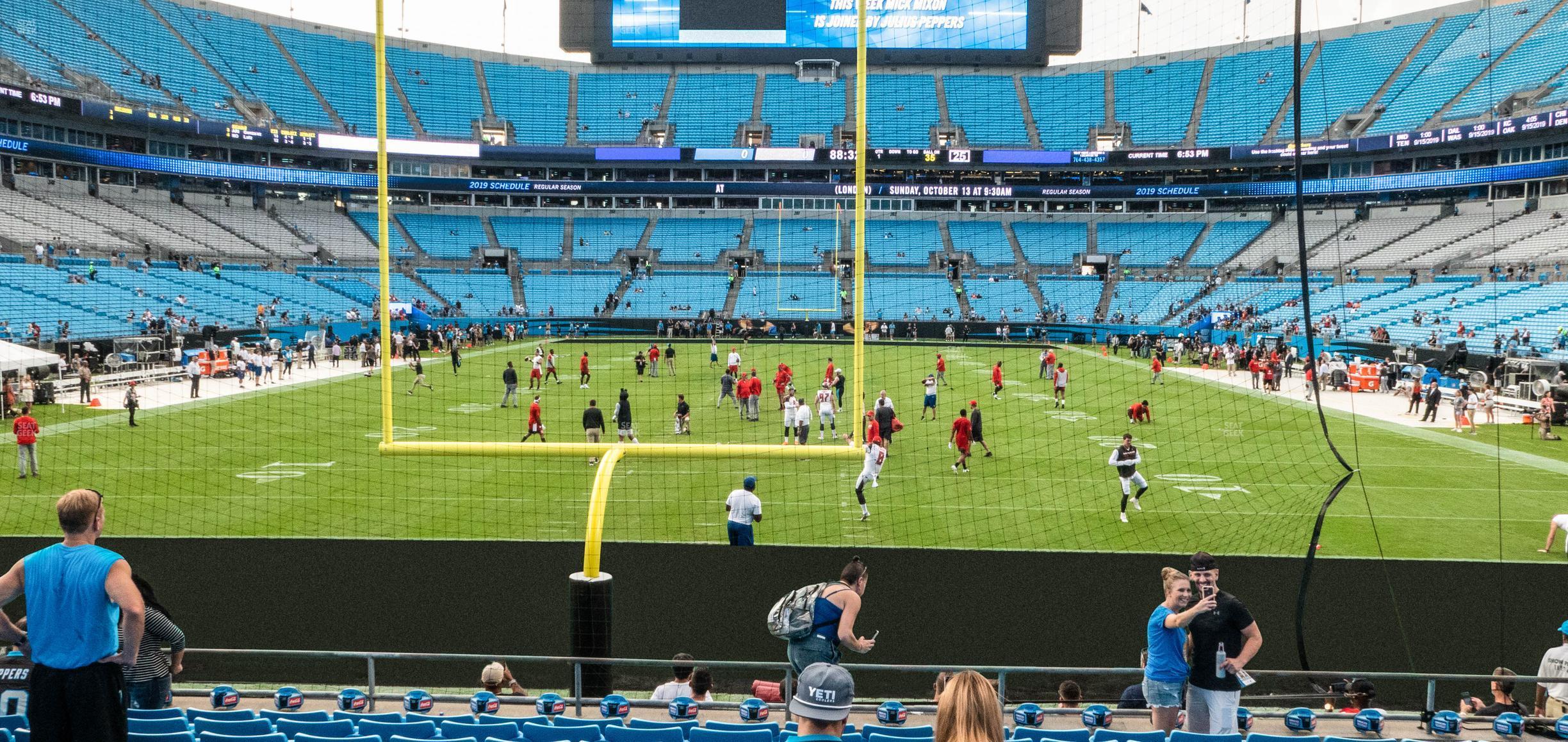 Seating view for Bank of America Stadium Section 121