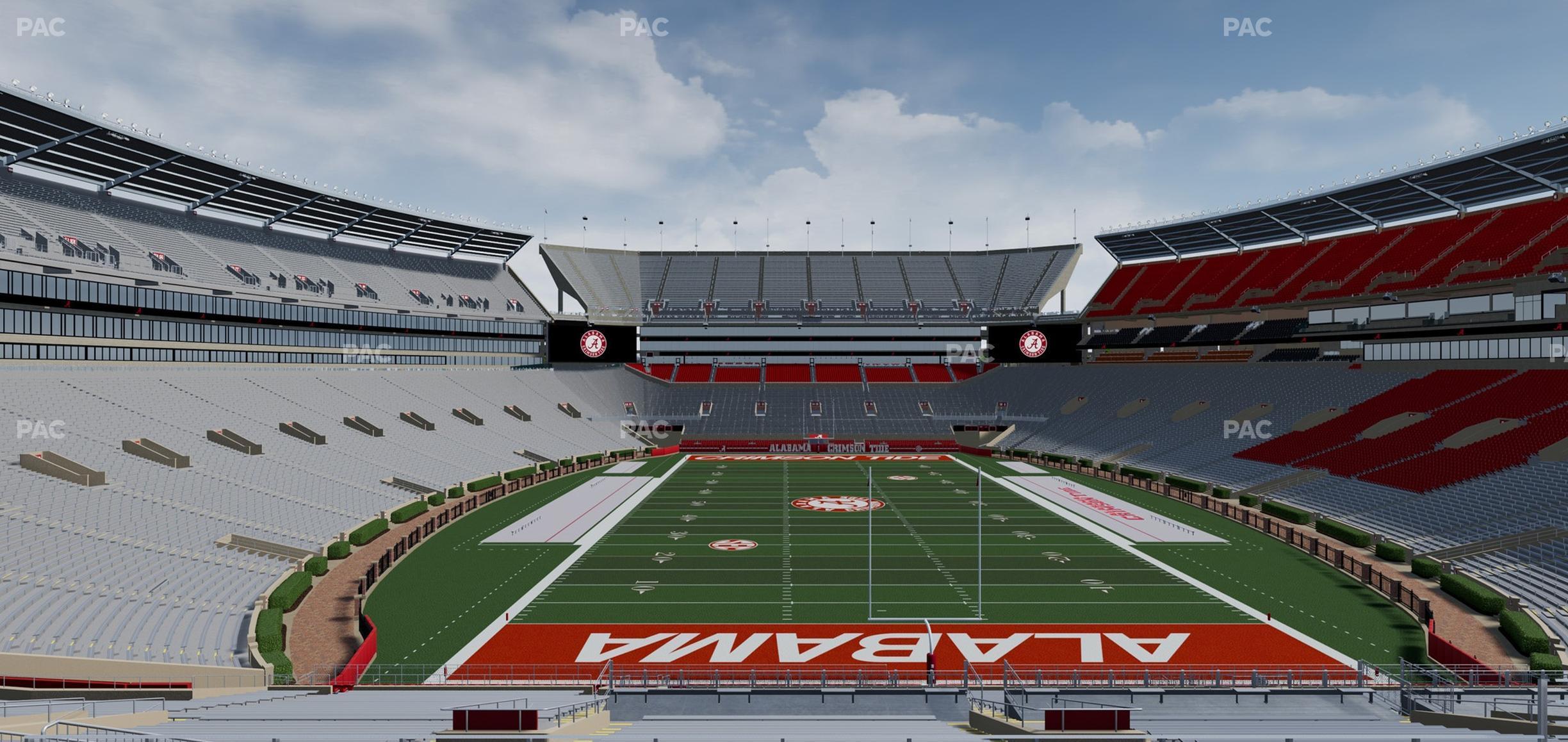 Seating view for Bryant Denny Stadium Section North Zone 6