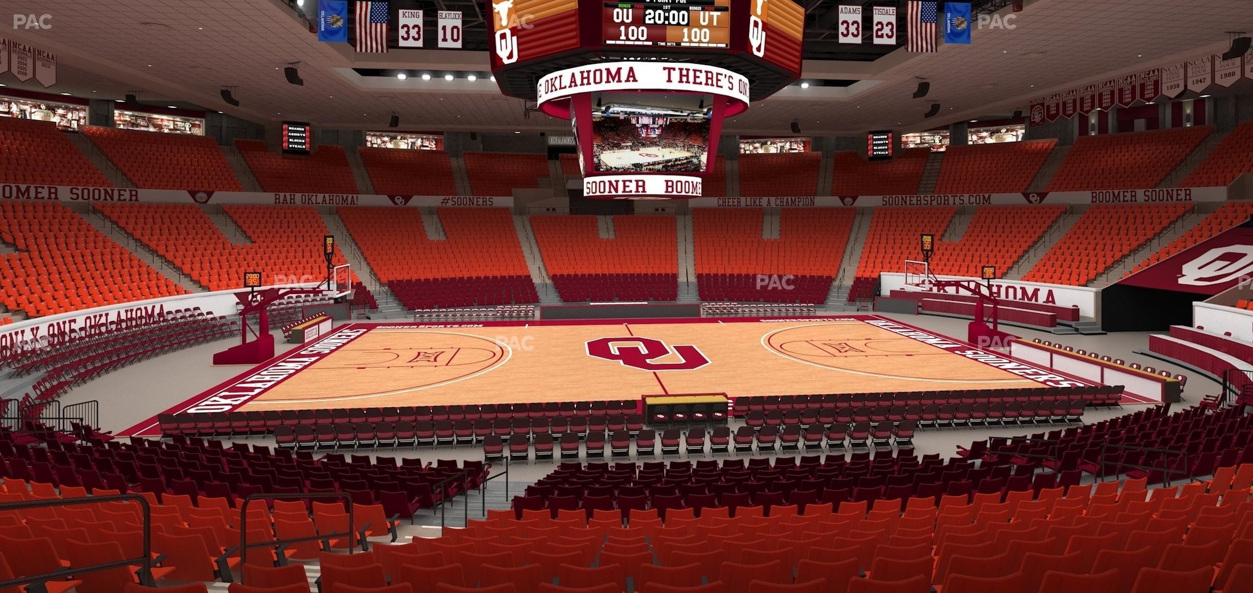 Seating view for Lloyd Noble Center Section 108