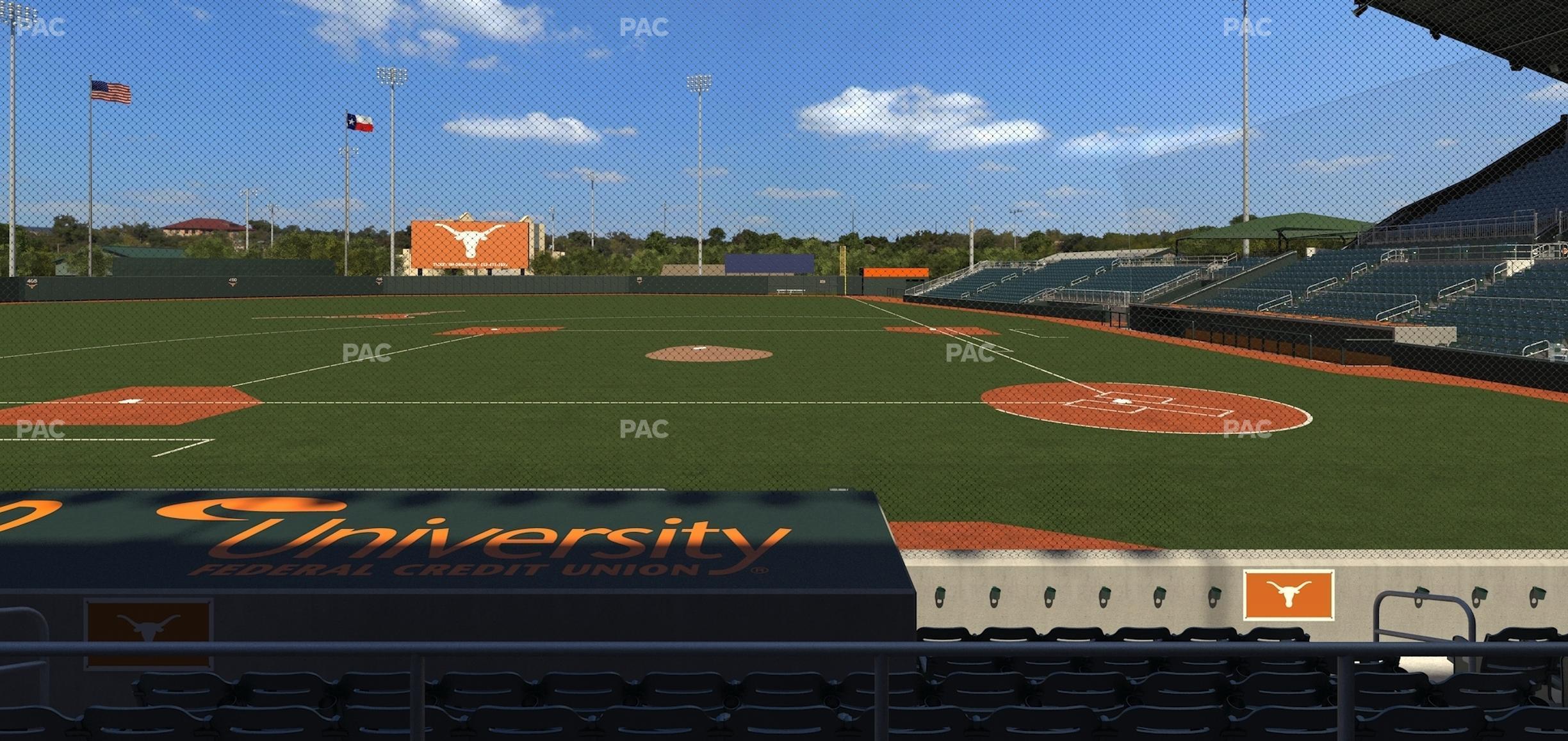 Seating view for UFCU Disch-Falk Field Section 9