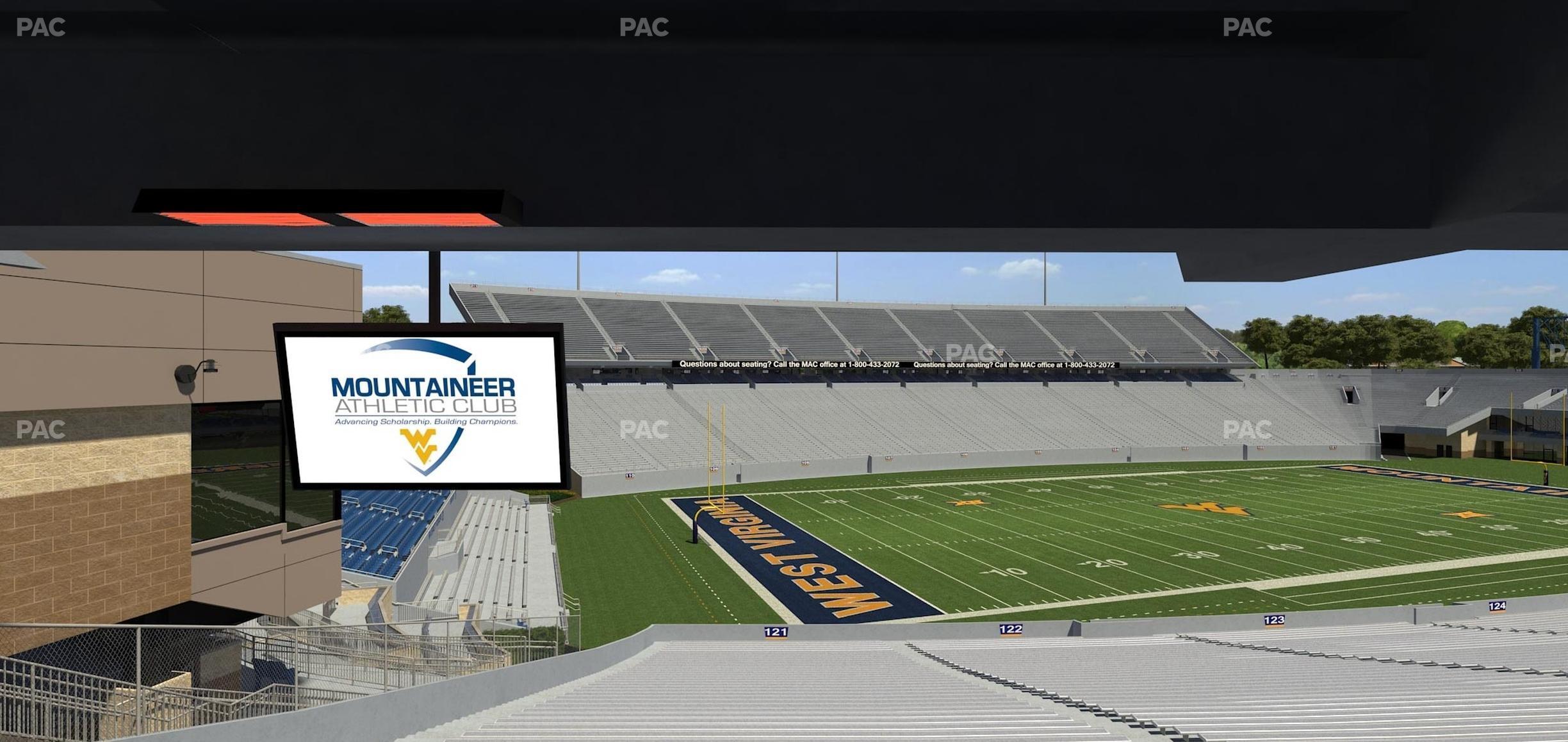 Seating view for Mountaineer Field at Milan Puskar Stadium Section Field Box 40