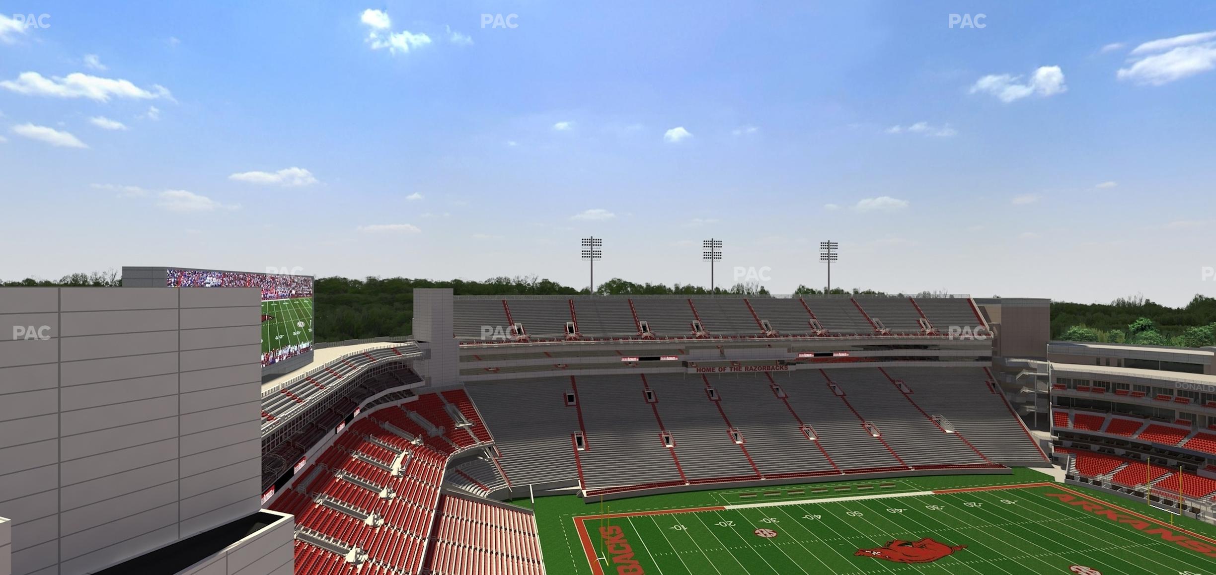 Seating view for Razorback Stadium Section 527