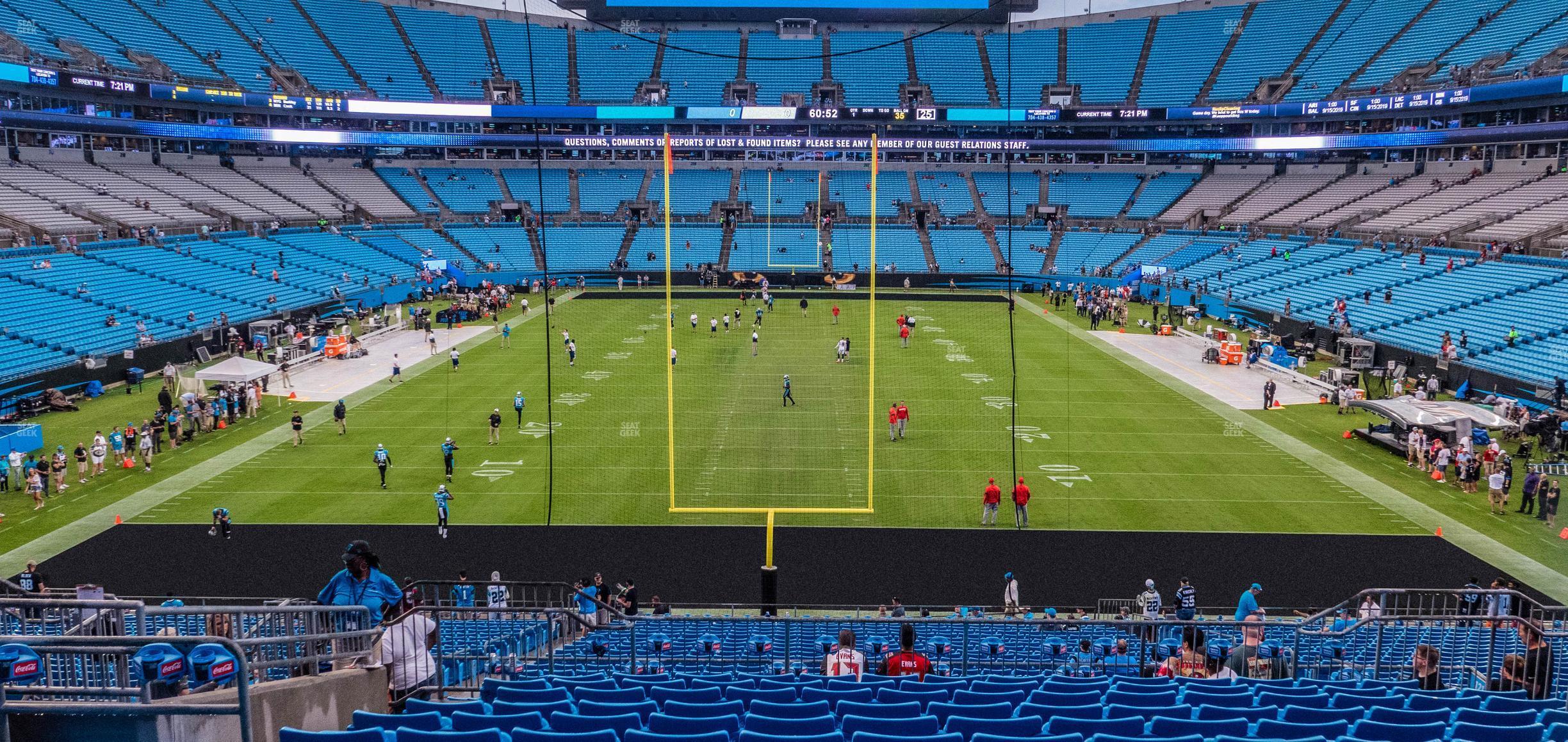 Seating view for Bank of America Stadium Section 229