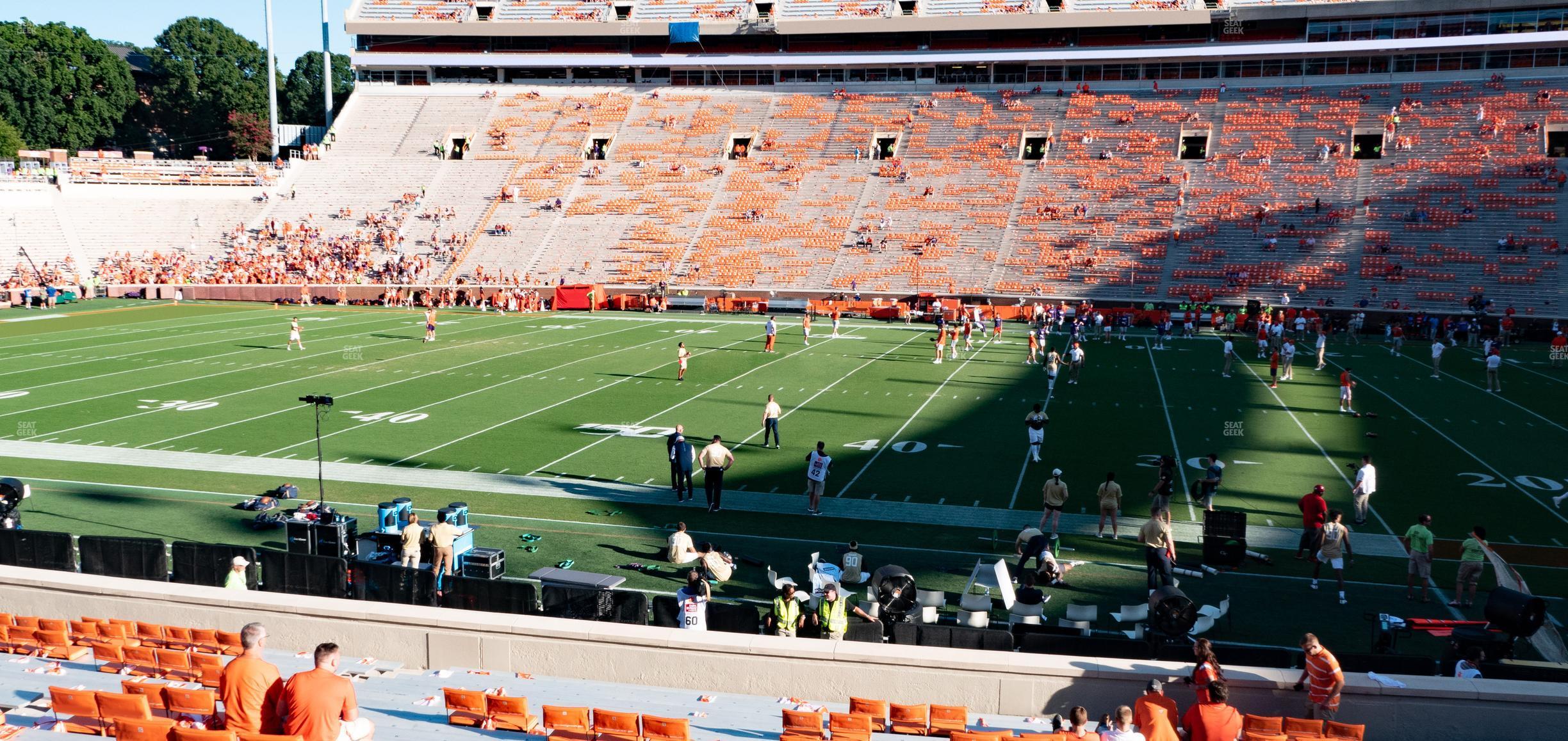 Seating view for Clemson Memorial Stadium Section Q