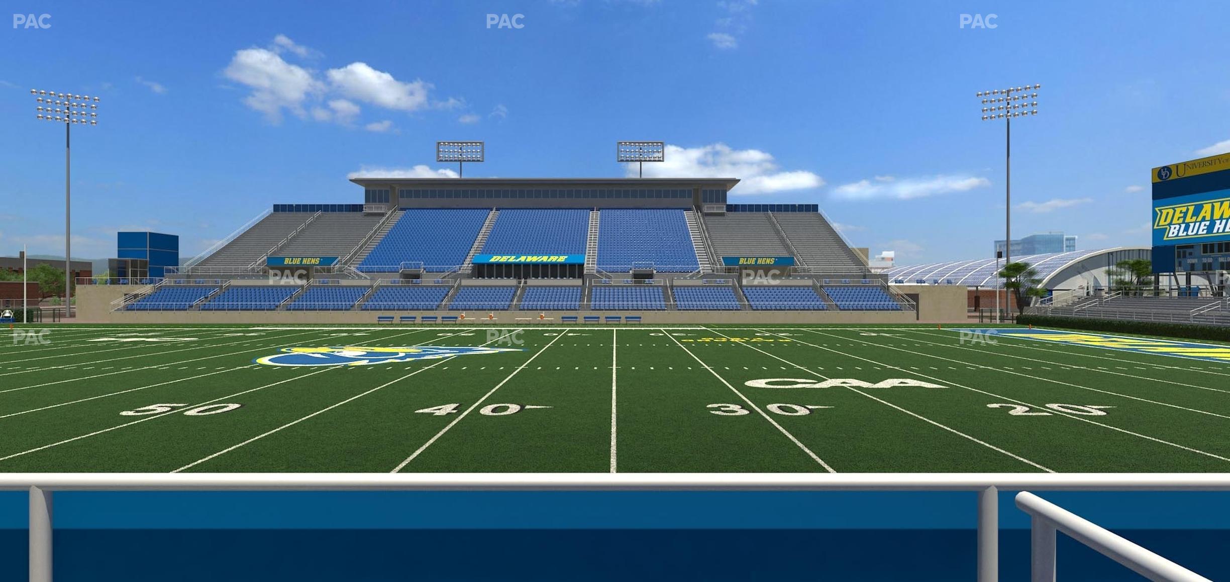 Seating view for Delaware Stadium Section East Box 68