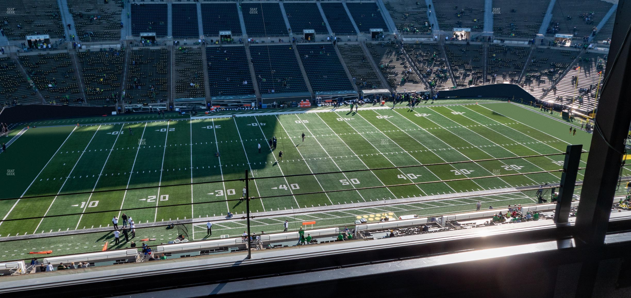 Seating view for Autzen Stadium Section Charter Box 7