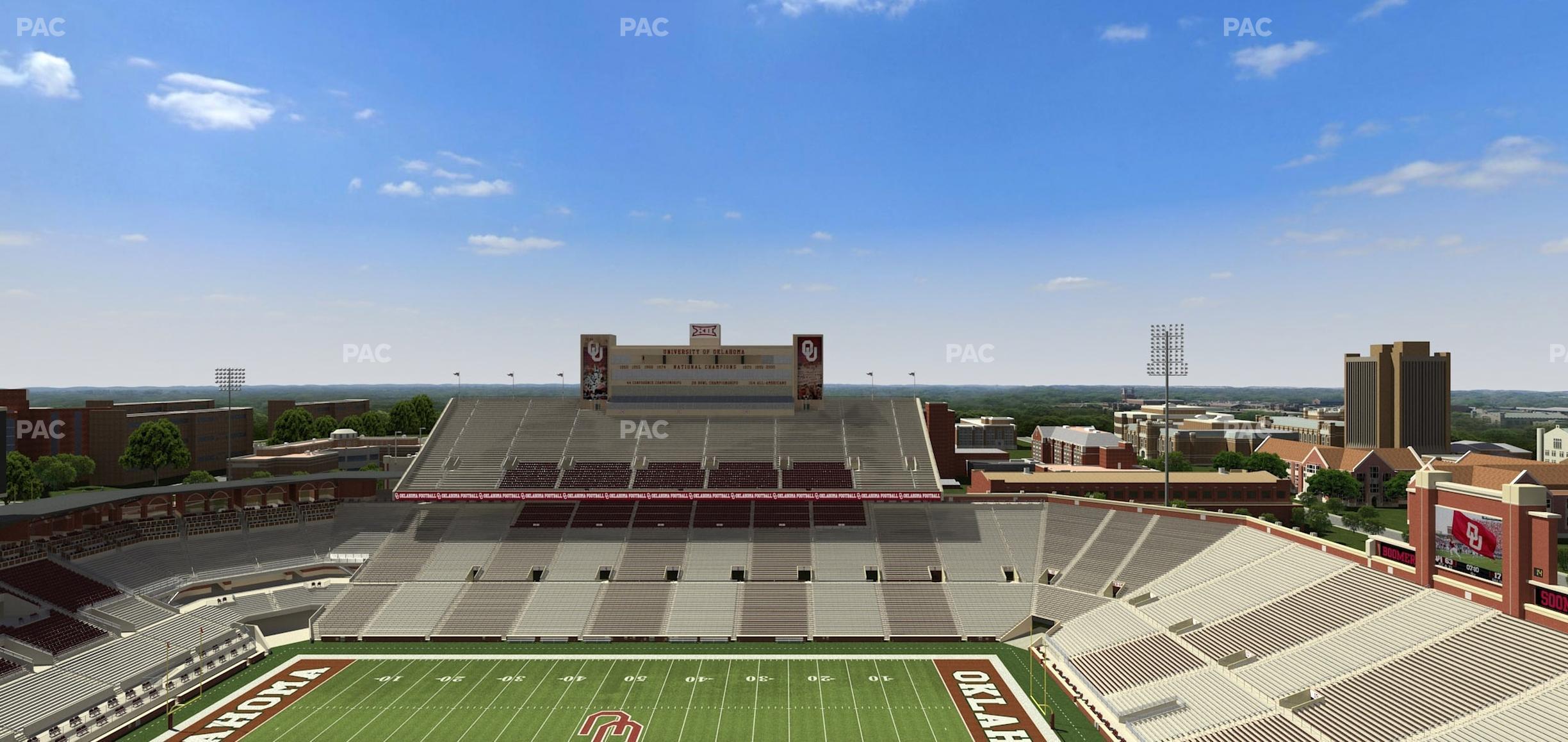 Seating view for Gaylord Family Oklahoma Memorial Stadium Section 229