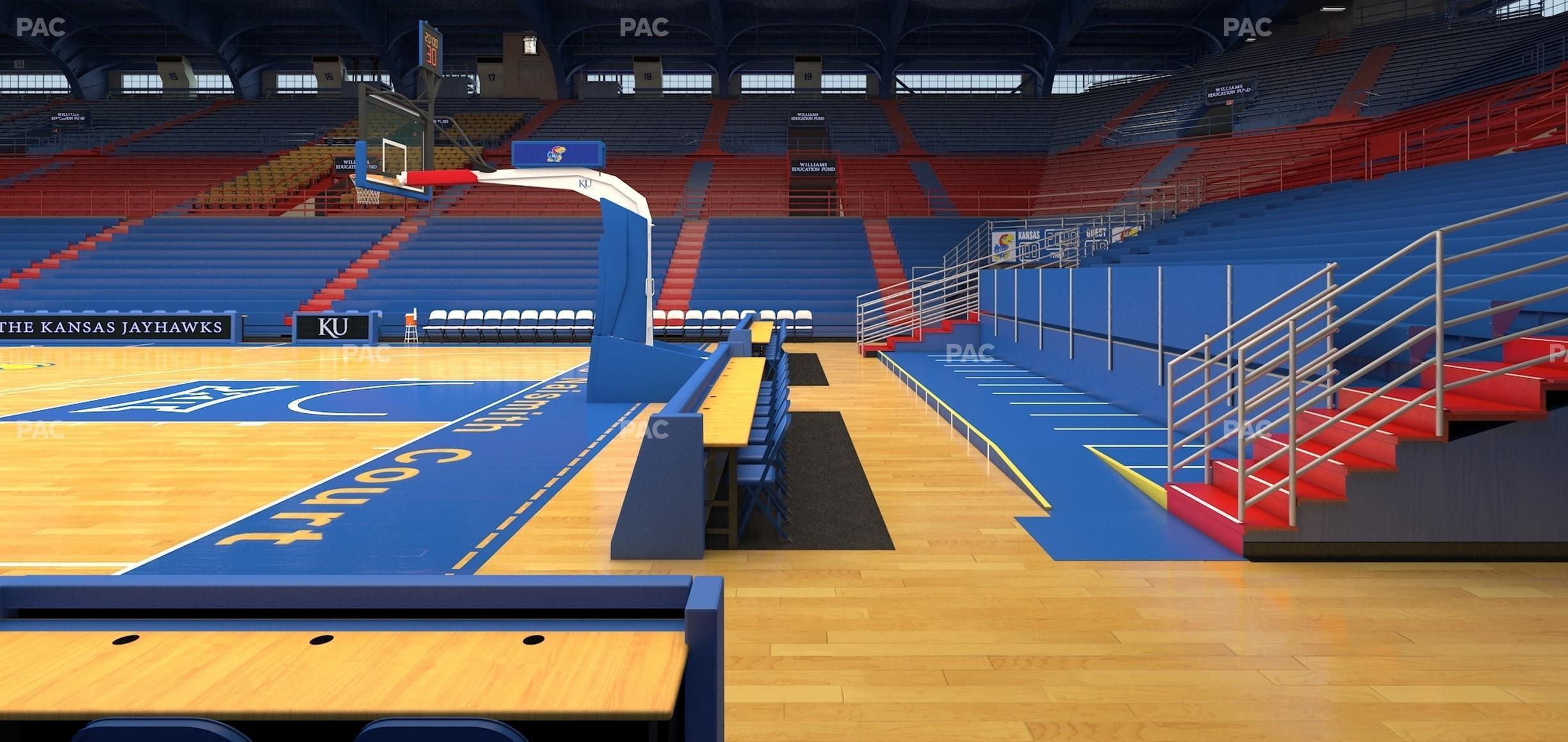 Seating view for Allen Fieldhouse Section E