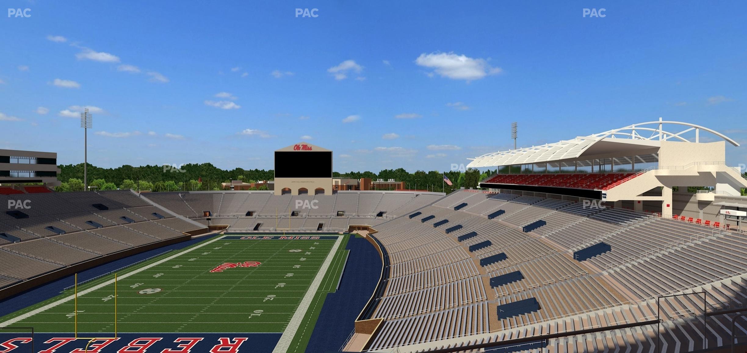 Seating view for Vaught Hemingway Stadium Section South Zone Club 109