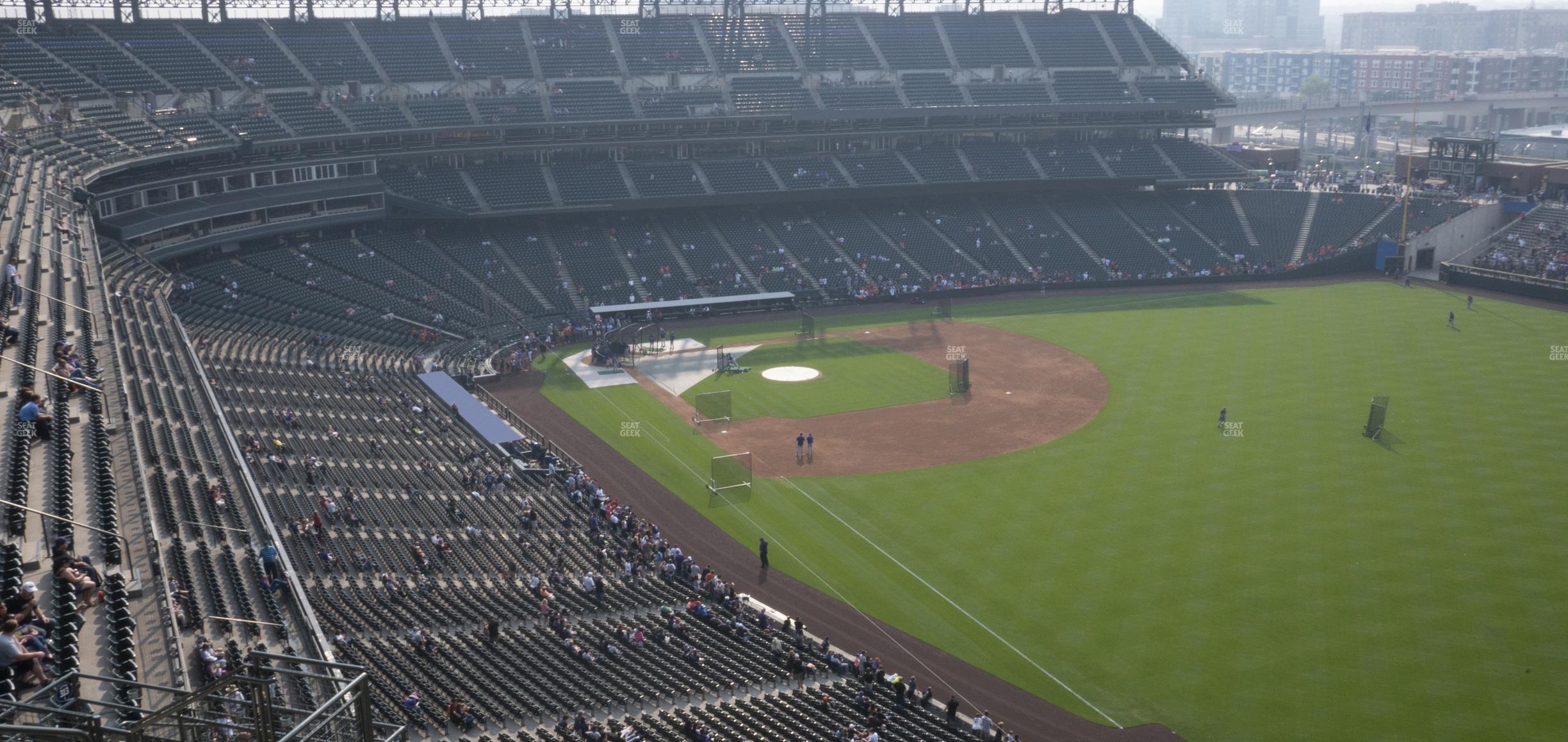 Seating view for Coors Field Section Upper 312