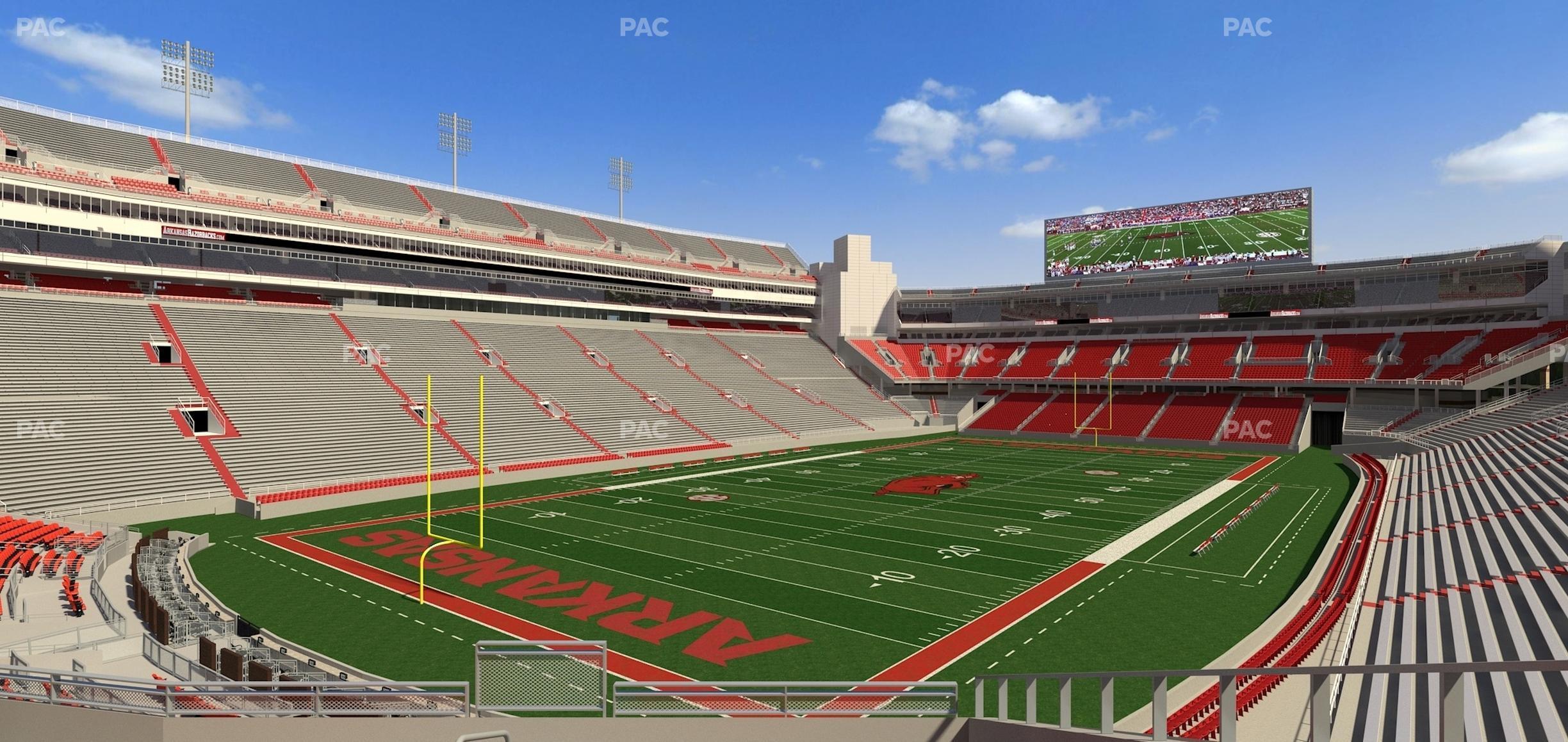 Seating view for Razorback Stadium Section 108