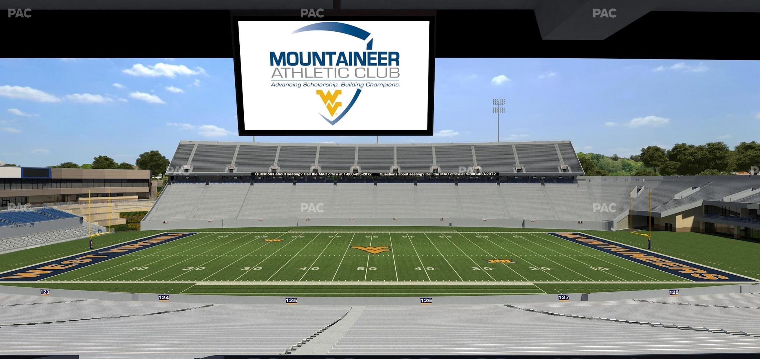 Seating view for Mountaineer Field at Milan Puskar Stadium Section Field Box 58