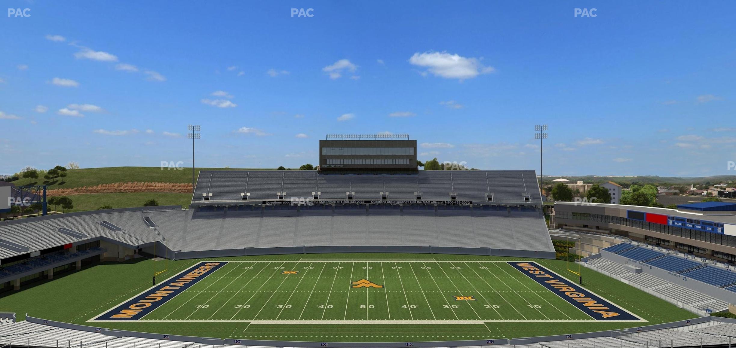 Seating view for Mountaineer Field at Milan Puskar Stadium Section 206