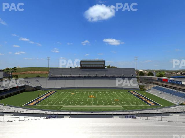 Seating view for Mountaineer Field at Milan Puskar Stadium Section 206