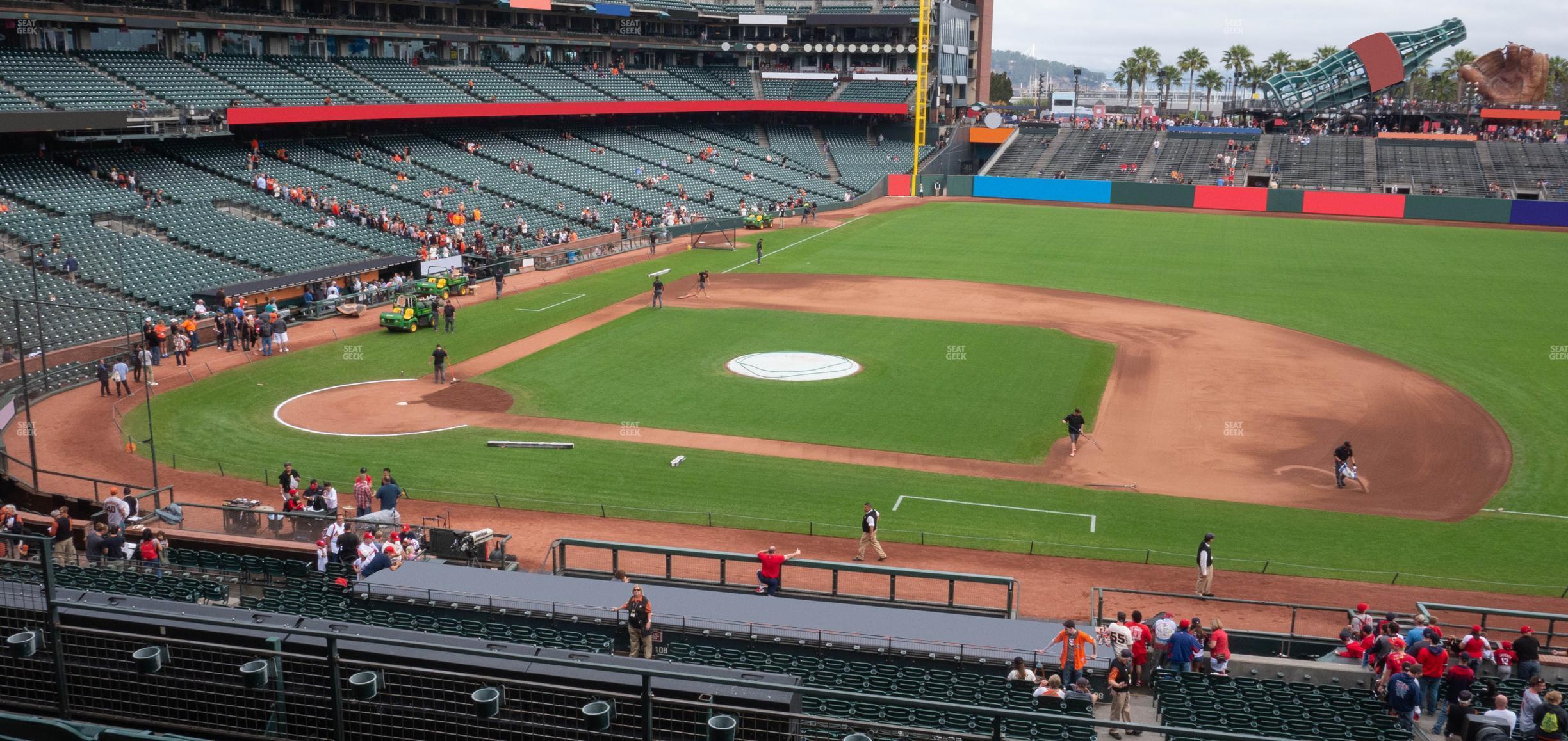 Seating view for Oracle Park Section Club Level 208