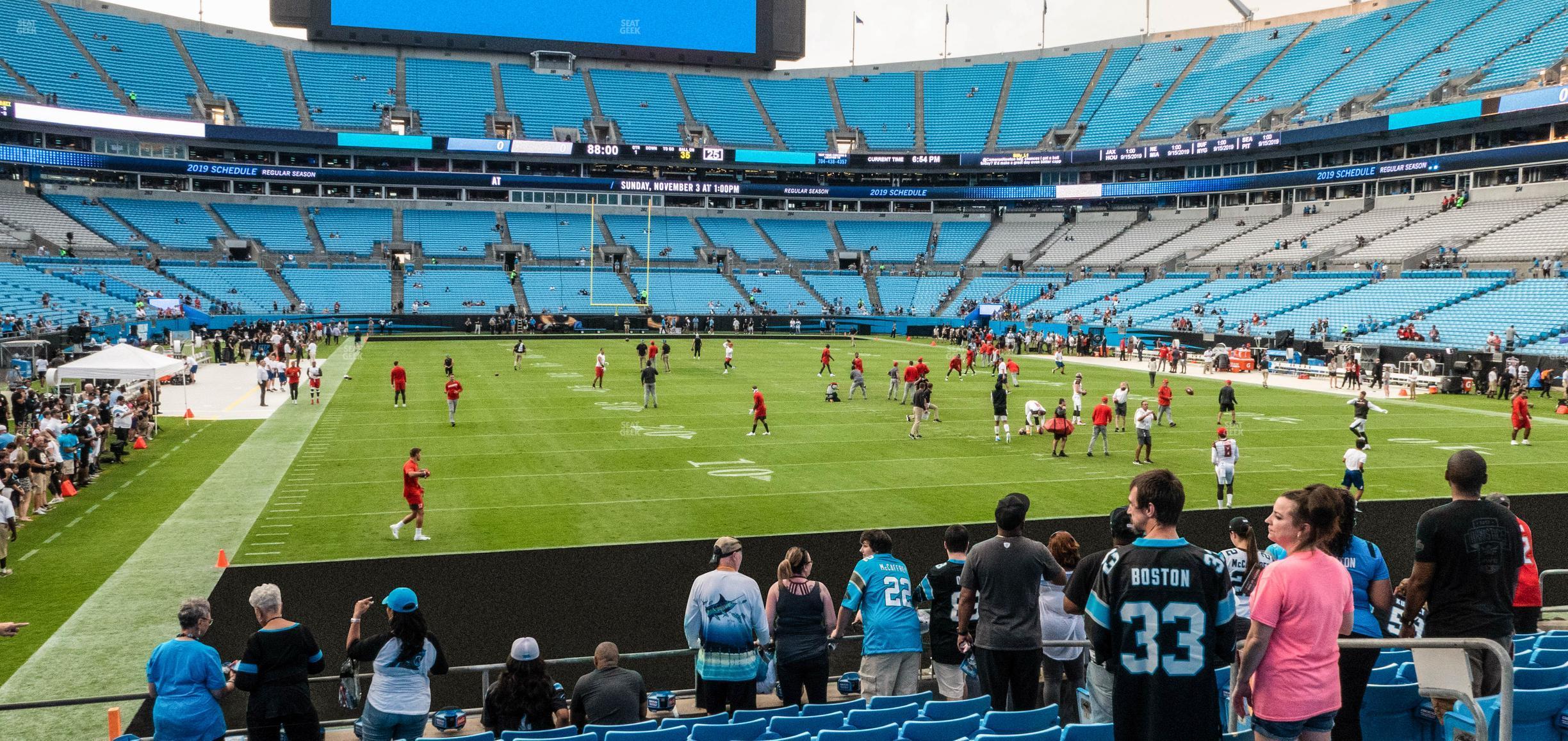 Seating view for Bank of America Stadium Section 123