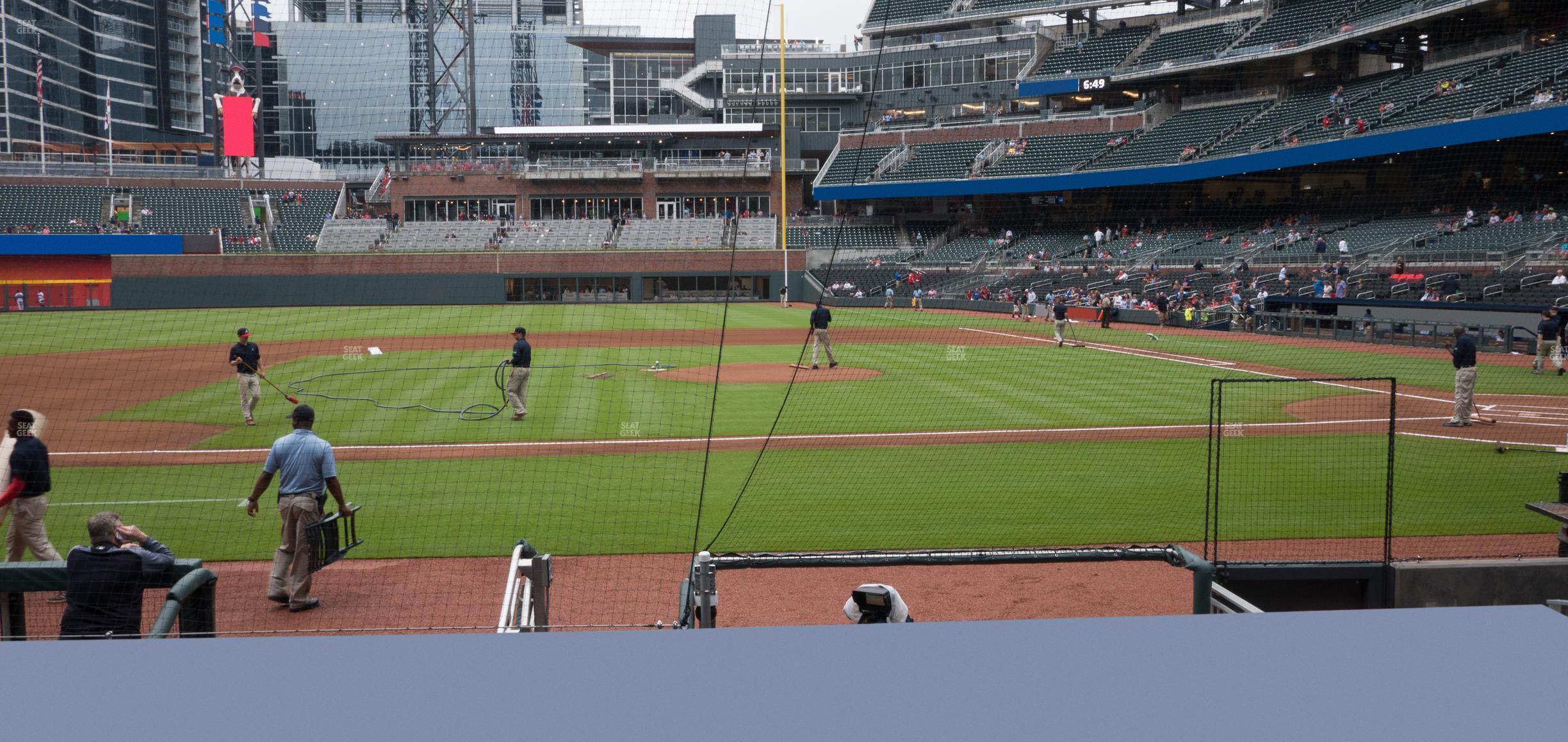 Seating view for Truist Park Section Dugout Infield 31