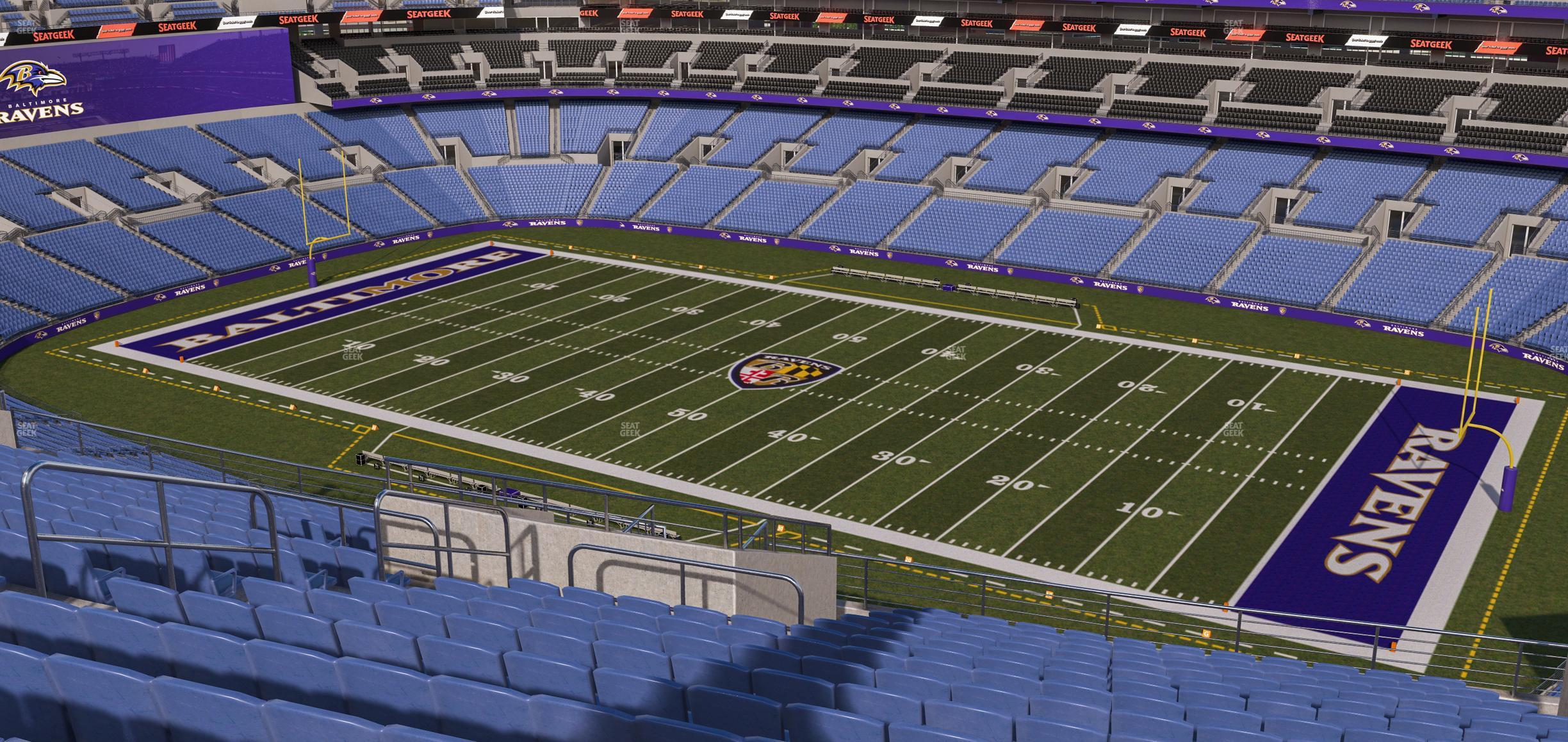 Seating view for M&T Bank Stadium Section 522