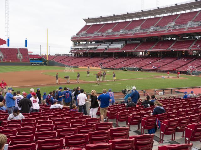 Seating view for Great American Ball Park Section Dugout Box 115