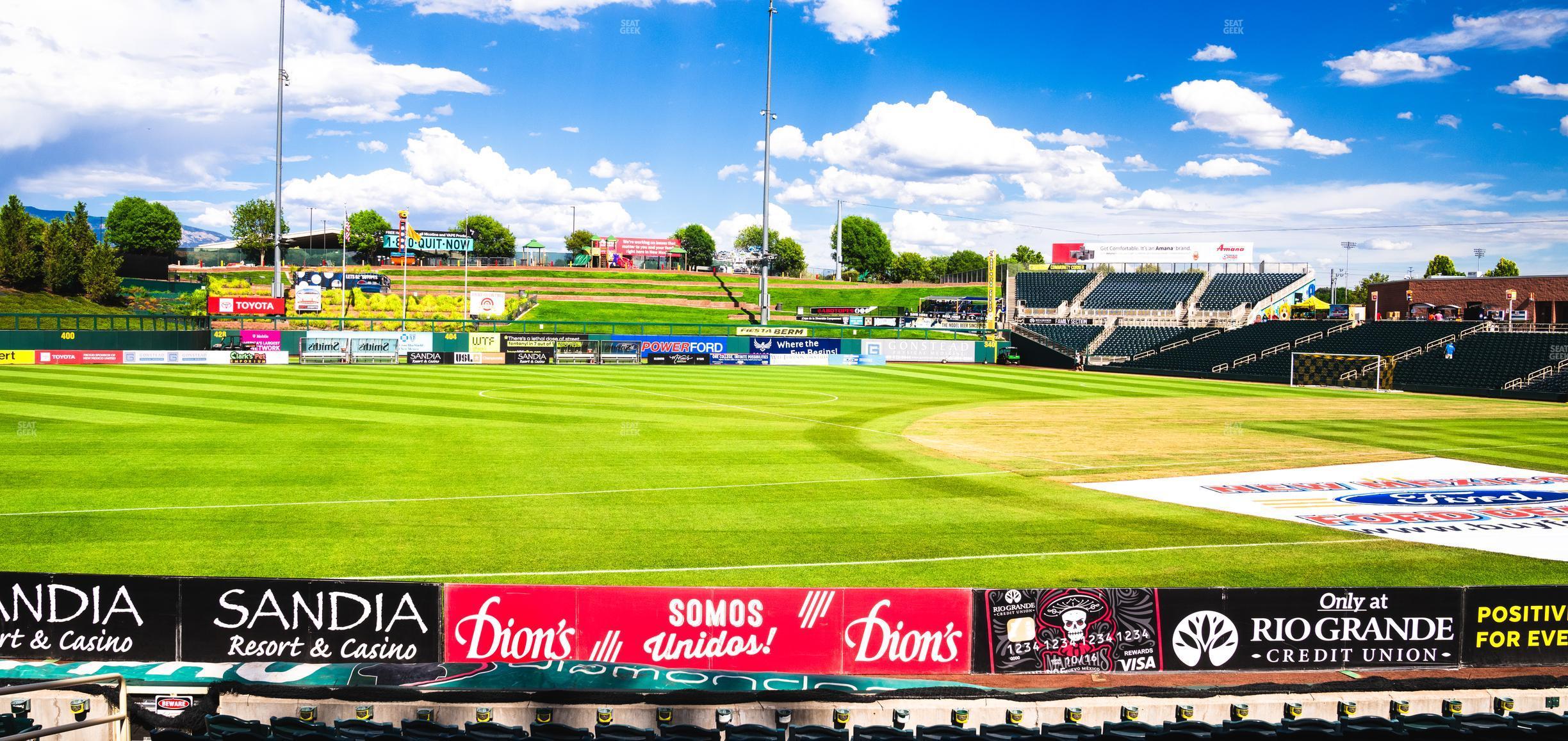 Seating view for Rio Grande Credit Union Field at Isotopes Park Section 117