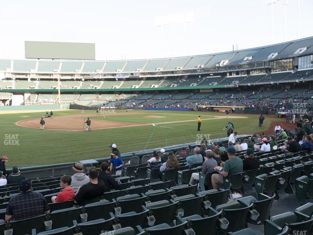 Seating view for Oakland Coliseum Section Front 125