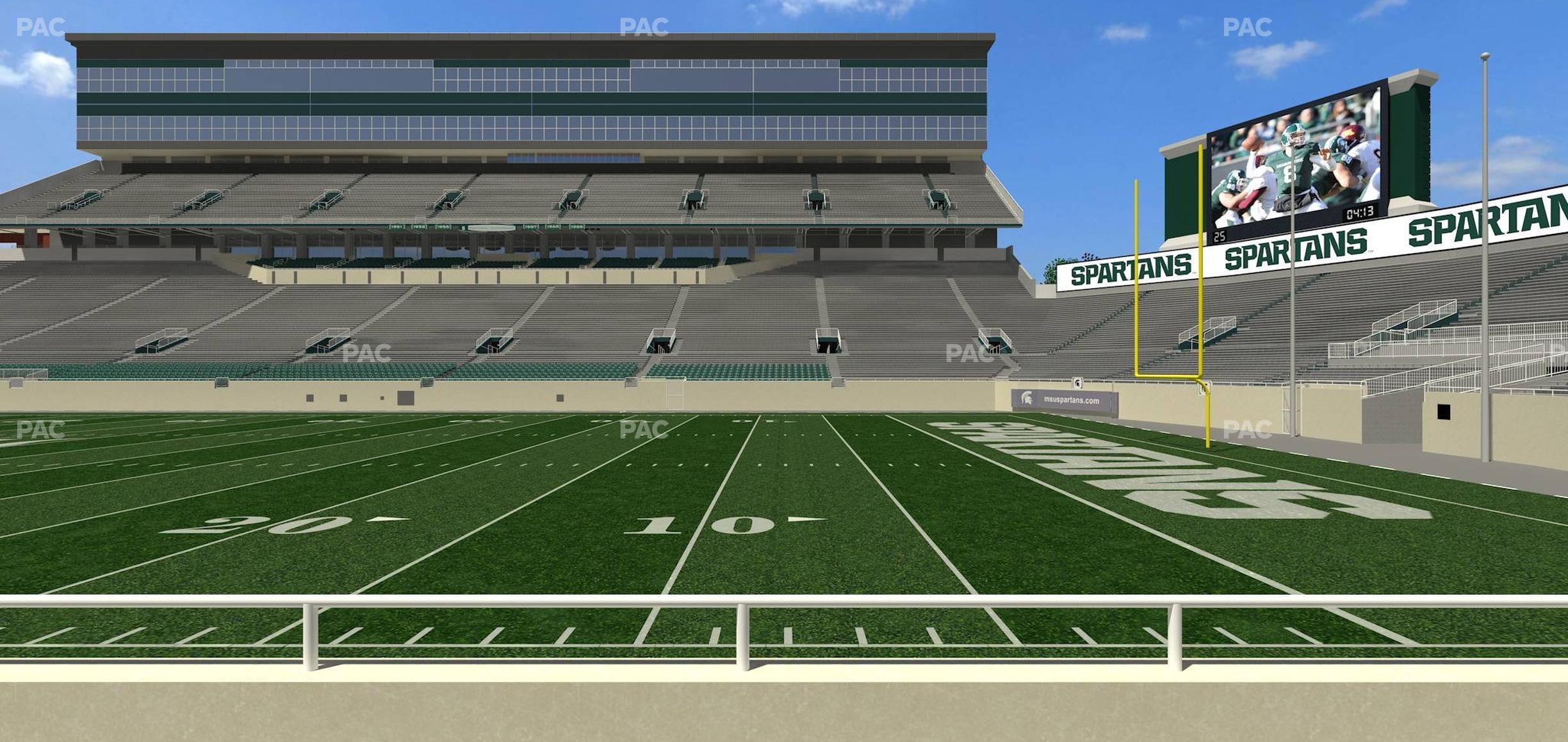 Seating view for Spartan Stadium (Michigan) Section Sideline Club 6