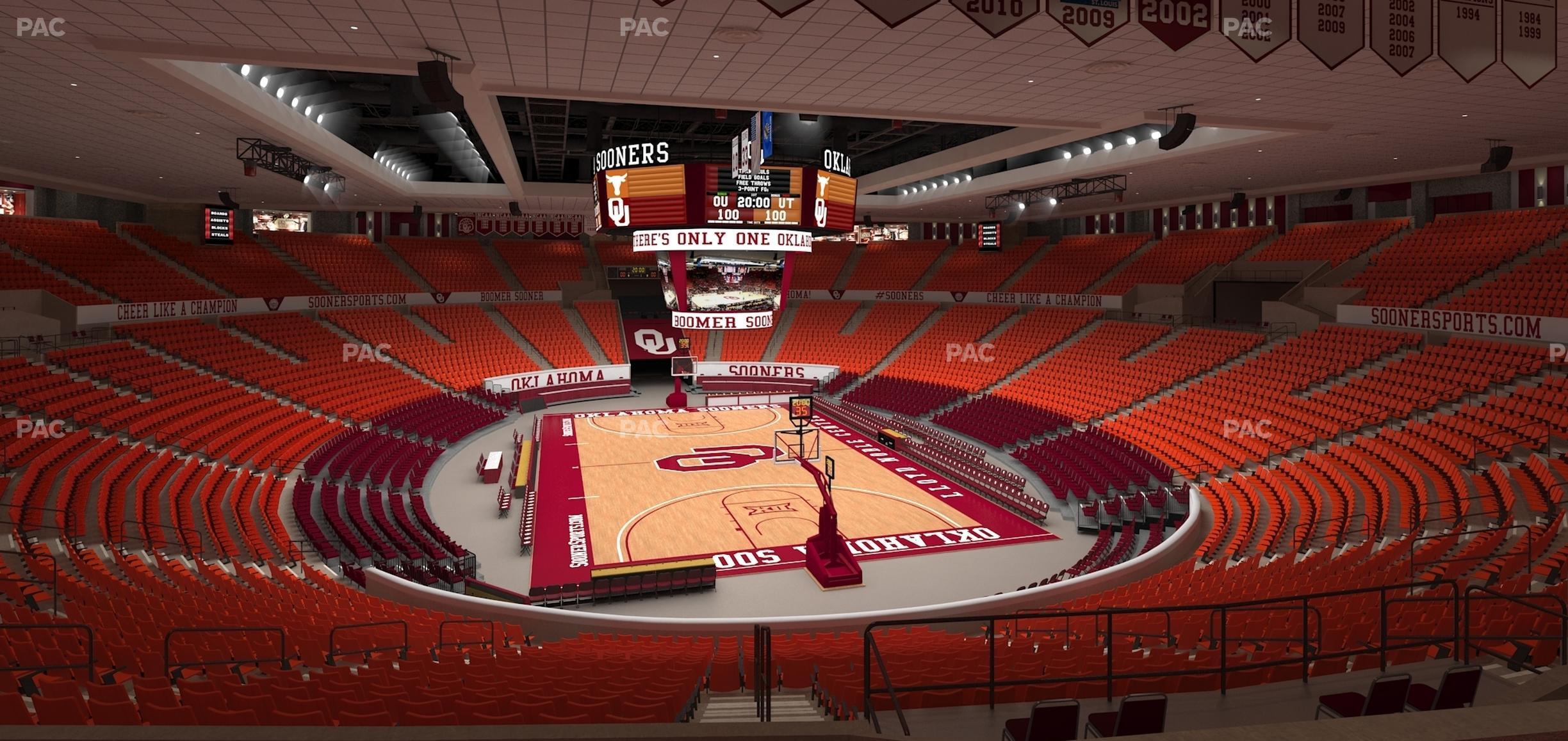 Seating view for Lloyd Noble Center Section 215