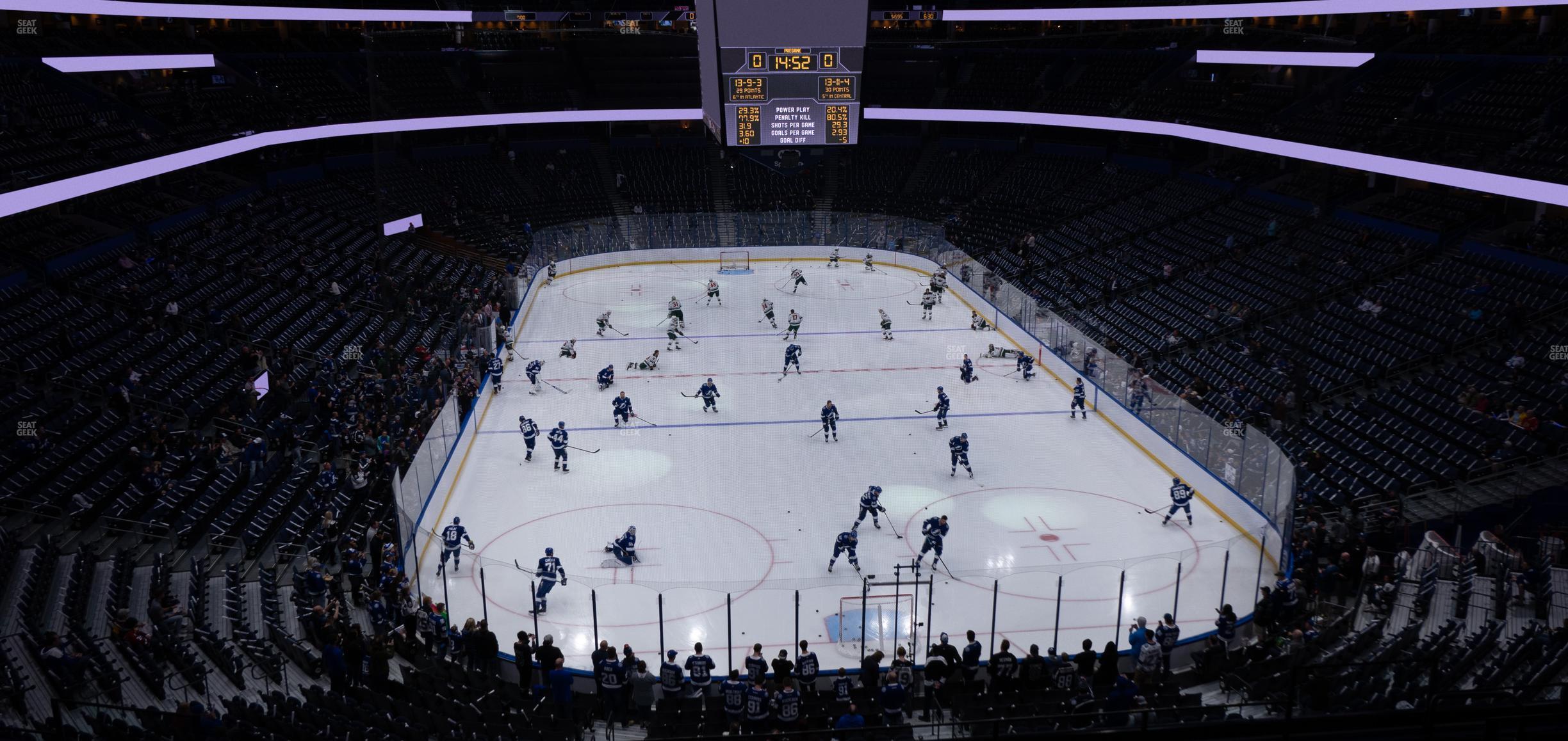 Seating view for Amalie Arena Section Club 14