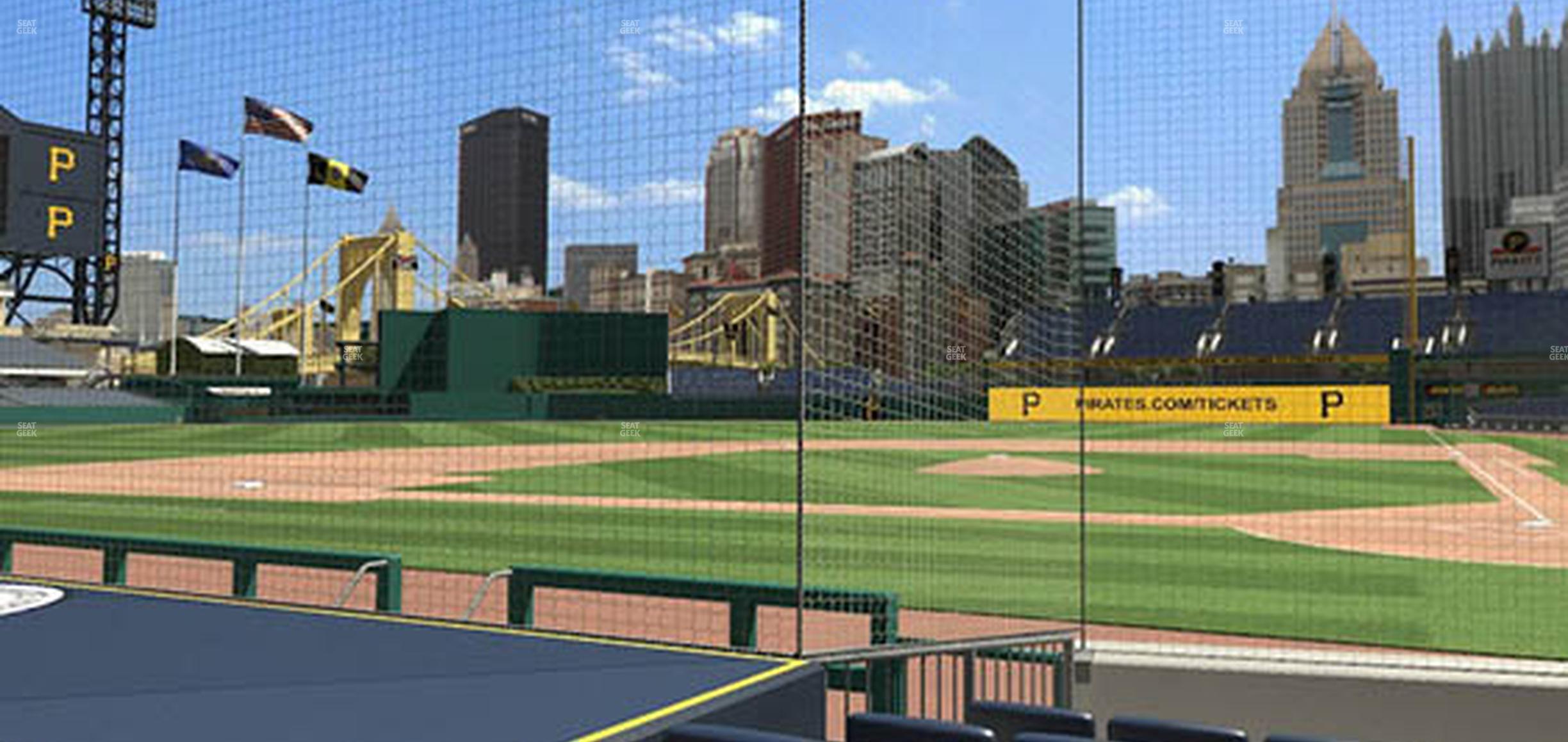 Seating view for PNC Park Section Dugout Box 20