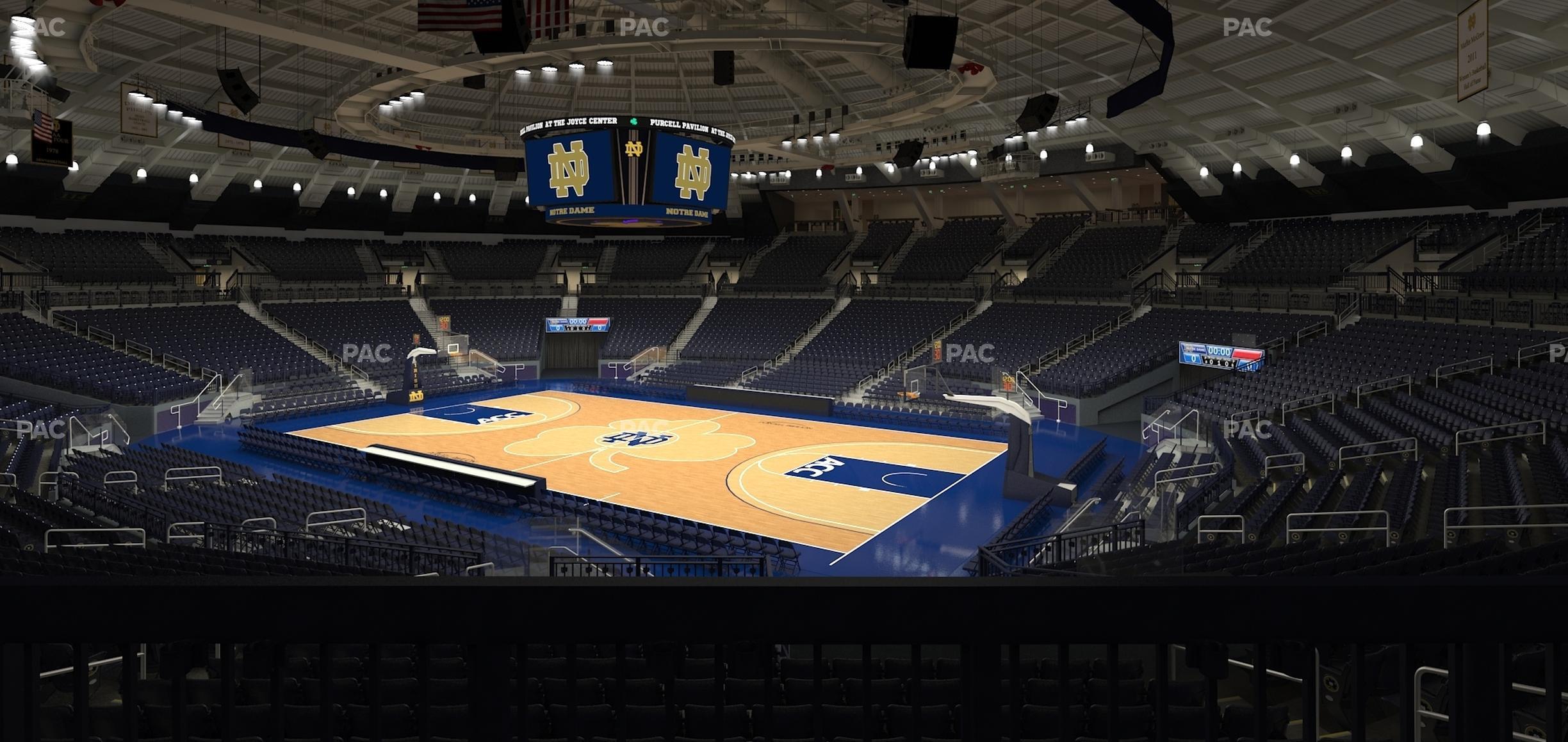 Seating view for Purcell Pavilion at the Joyce Center Section 108