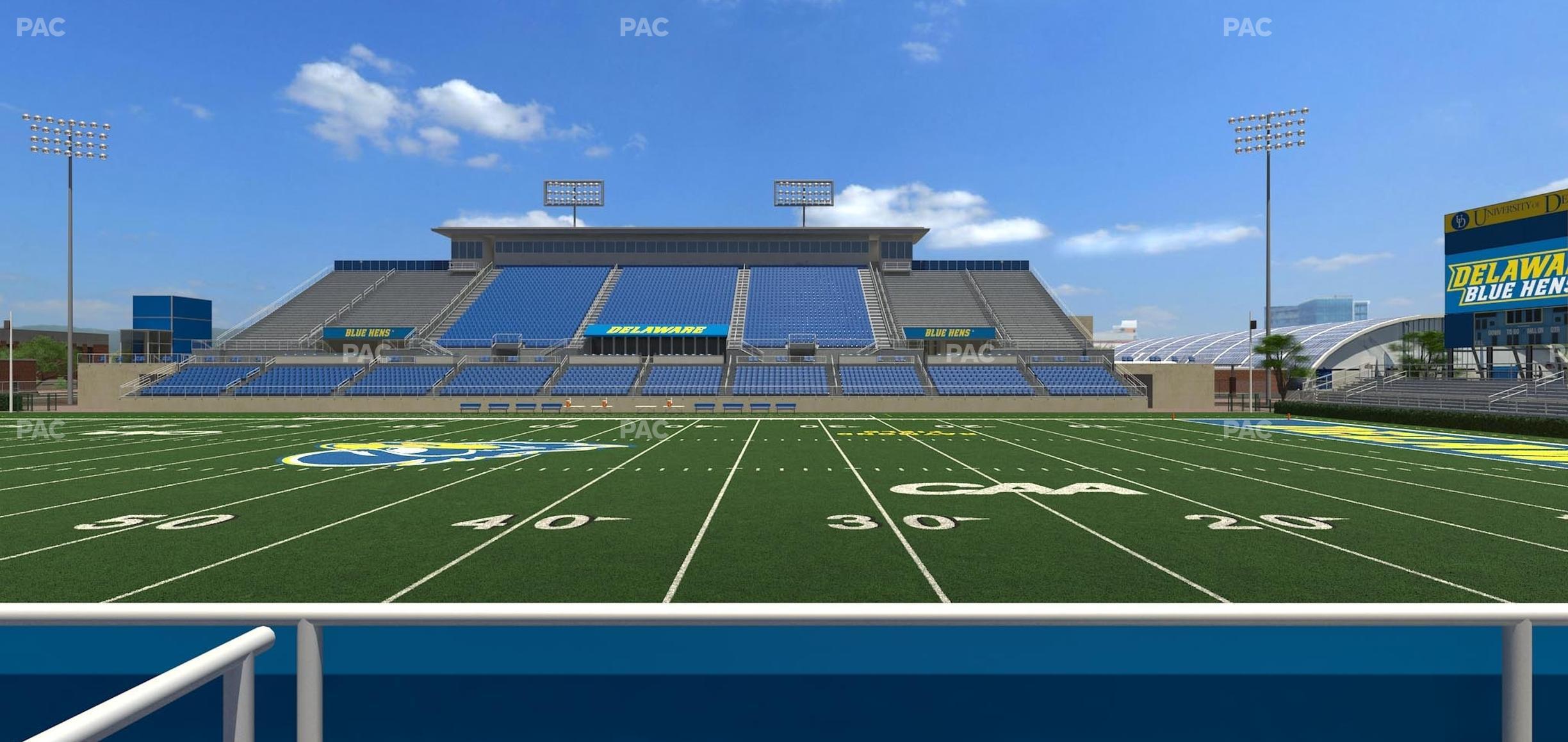 Seating view for Delaware Stadium Section East Box 67