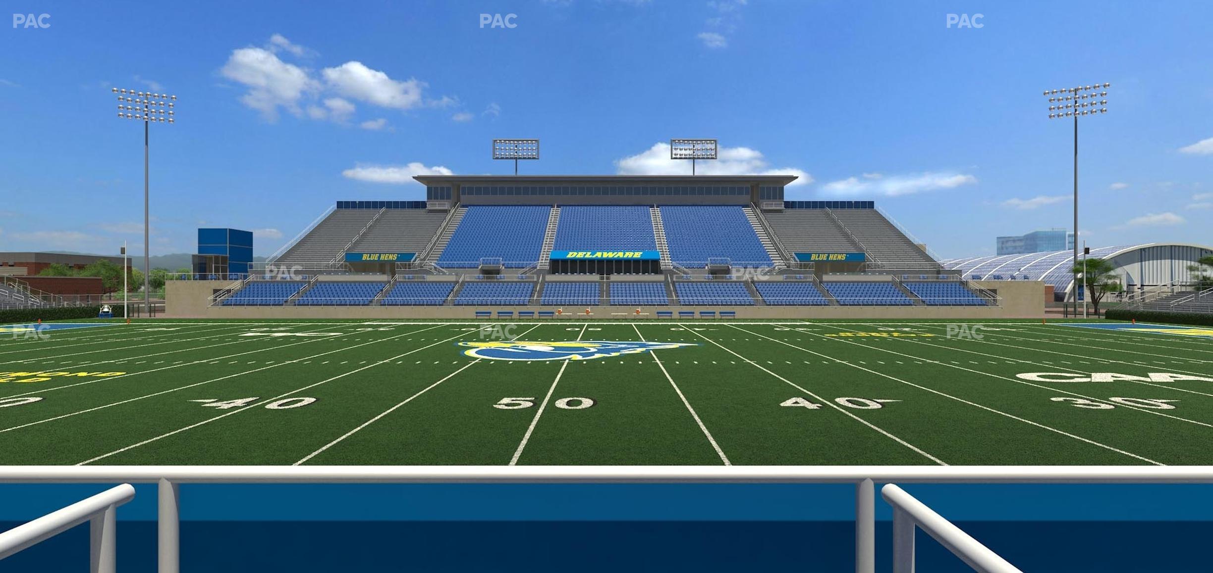 Seating view for Delaware Stadium Section East Box 74