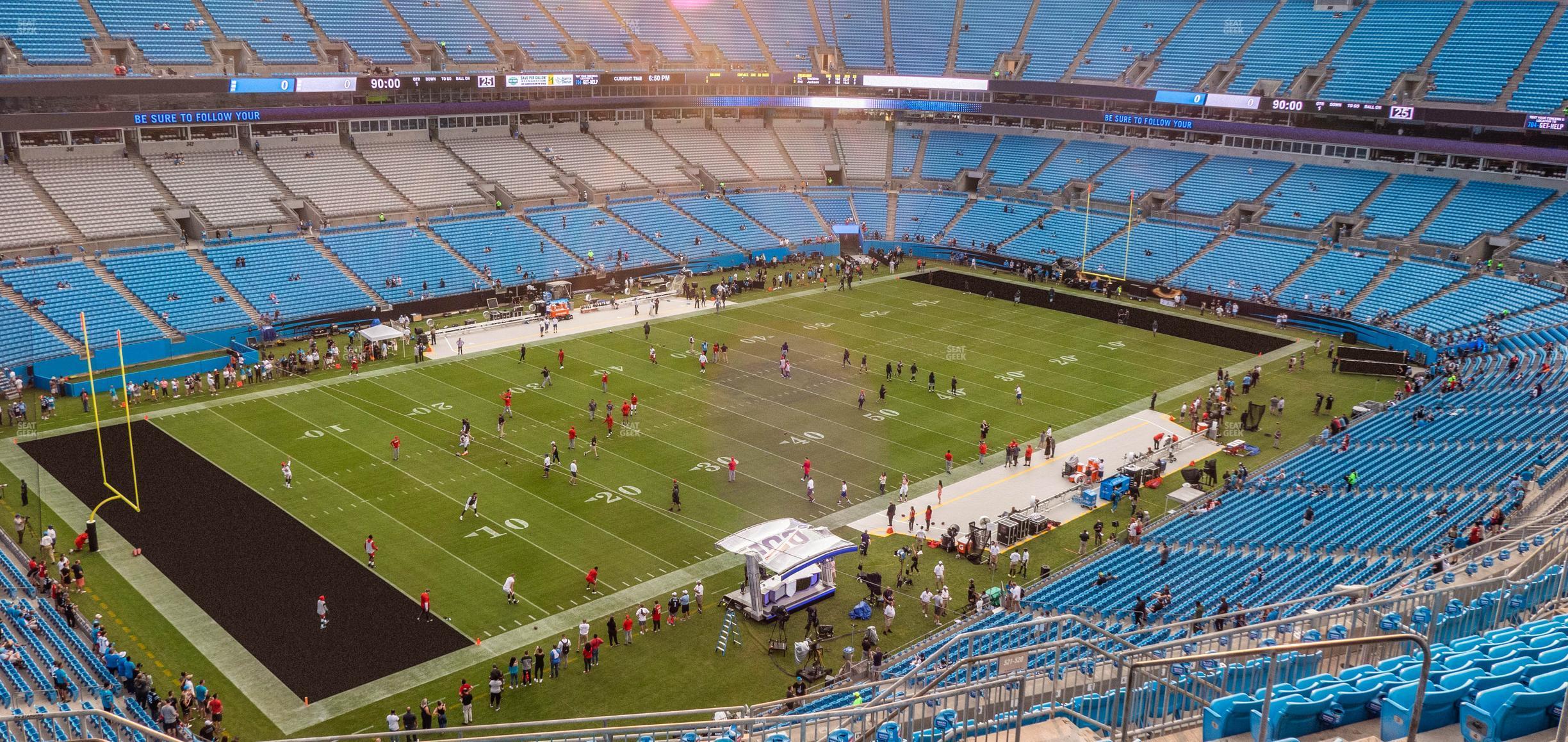 Seating view for Bank of America Stadium Section 521