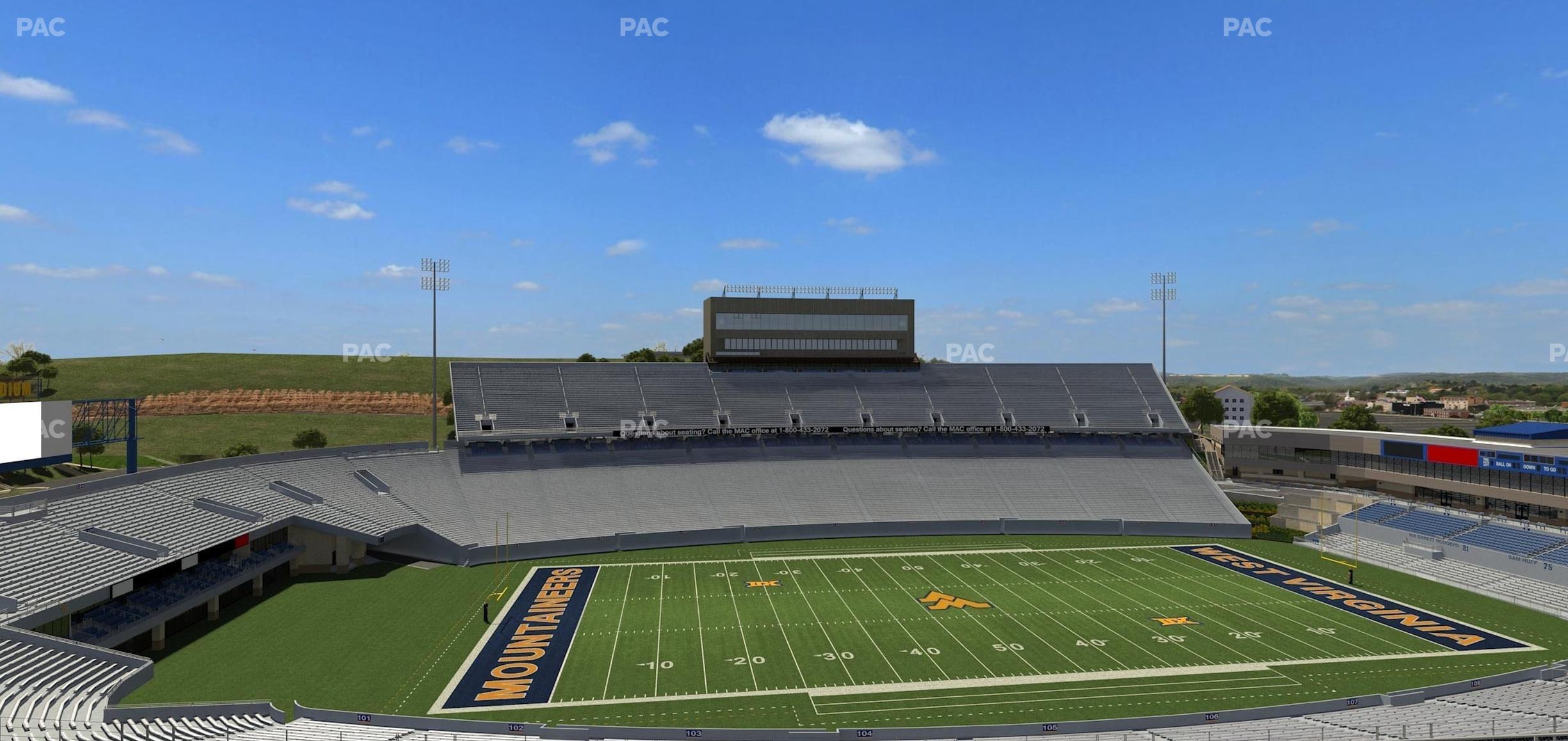 Seating view for Mountaineer Field at Milan Puskar Stadium Section 204