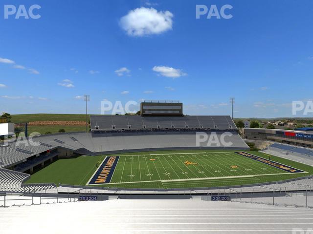 Seating view for Mountaineer Field at Milan Puskar Stadium Section 204