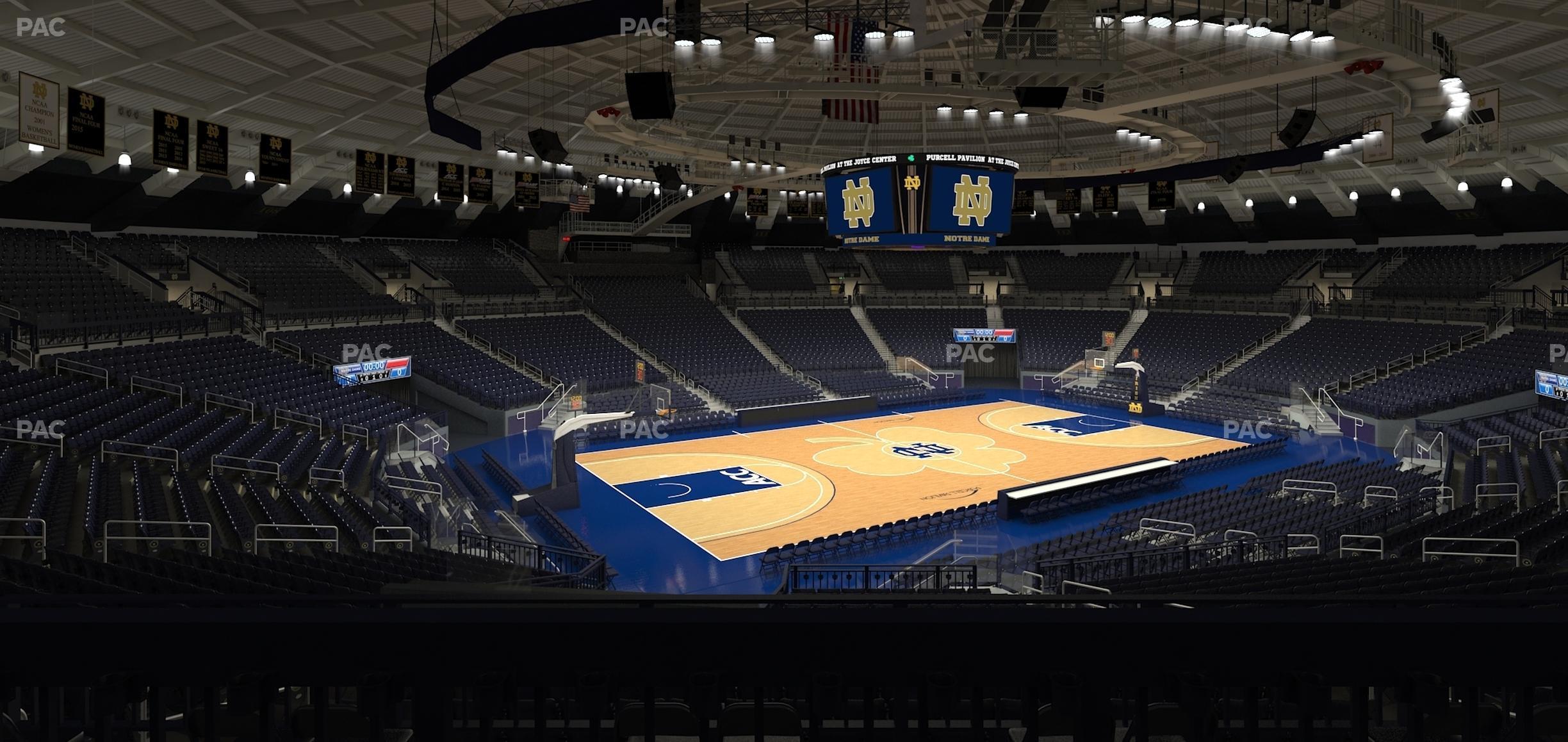 Seating view for Purcell Pavilion at the Joyce Center Section 103