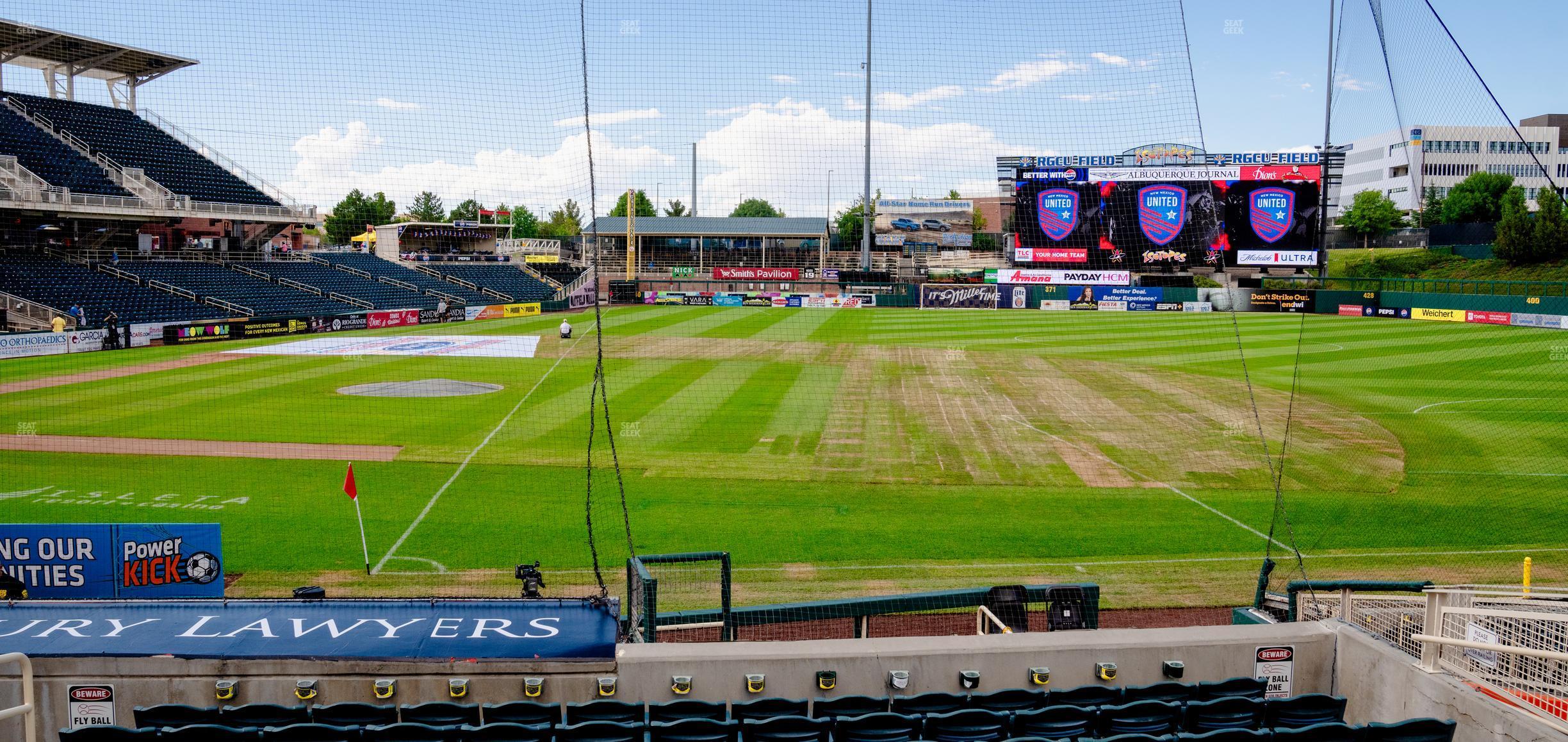 Seating view for Rio Grande Credit Union Field at Isotopes Park Section 114