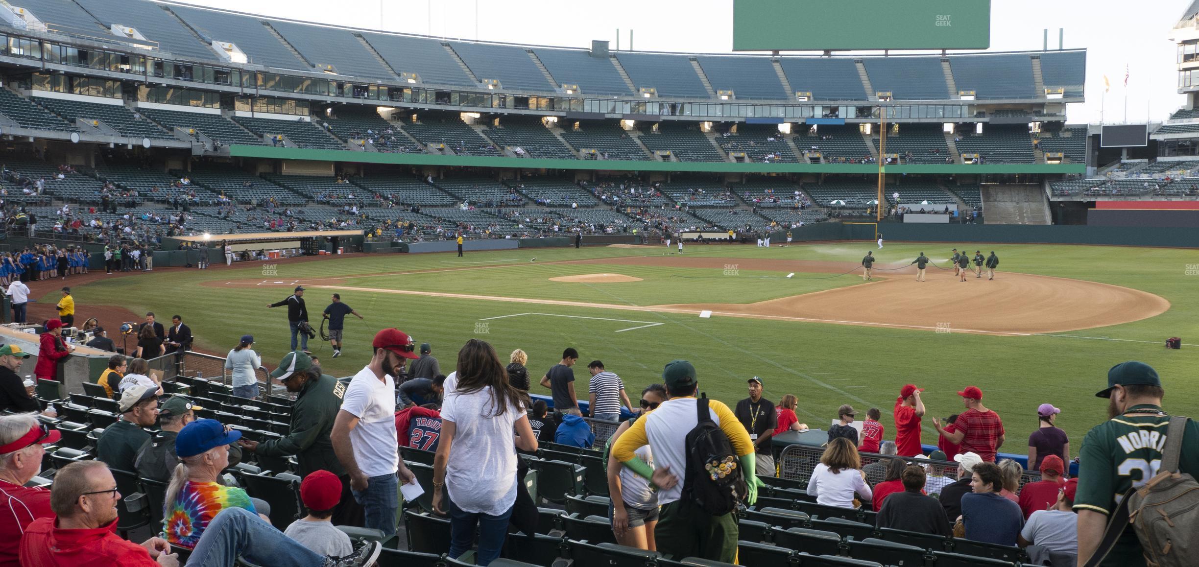 Seating view for Oakland Coliseum Section Front 110