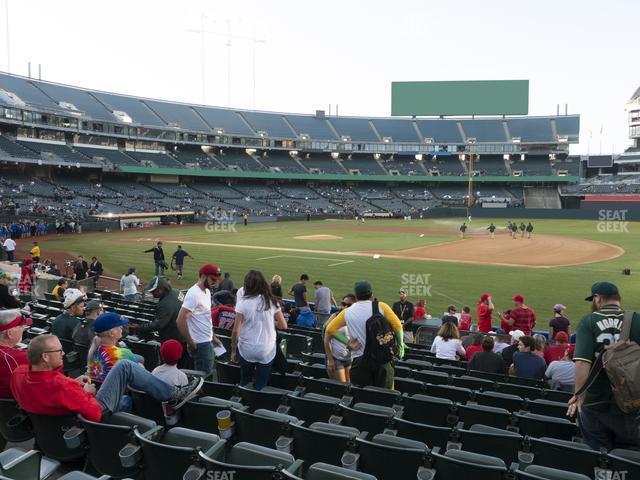 Seating view for Oakland Coliseum Section Front 110