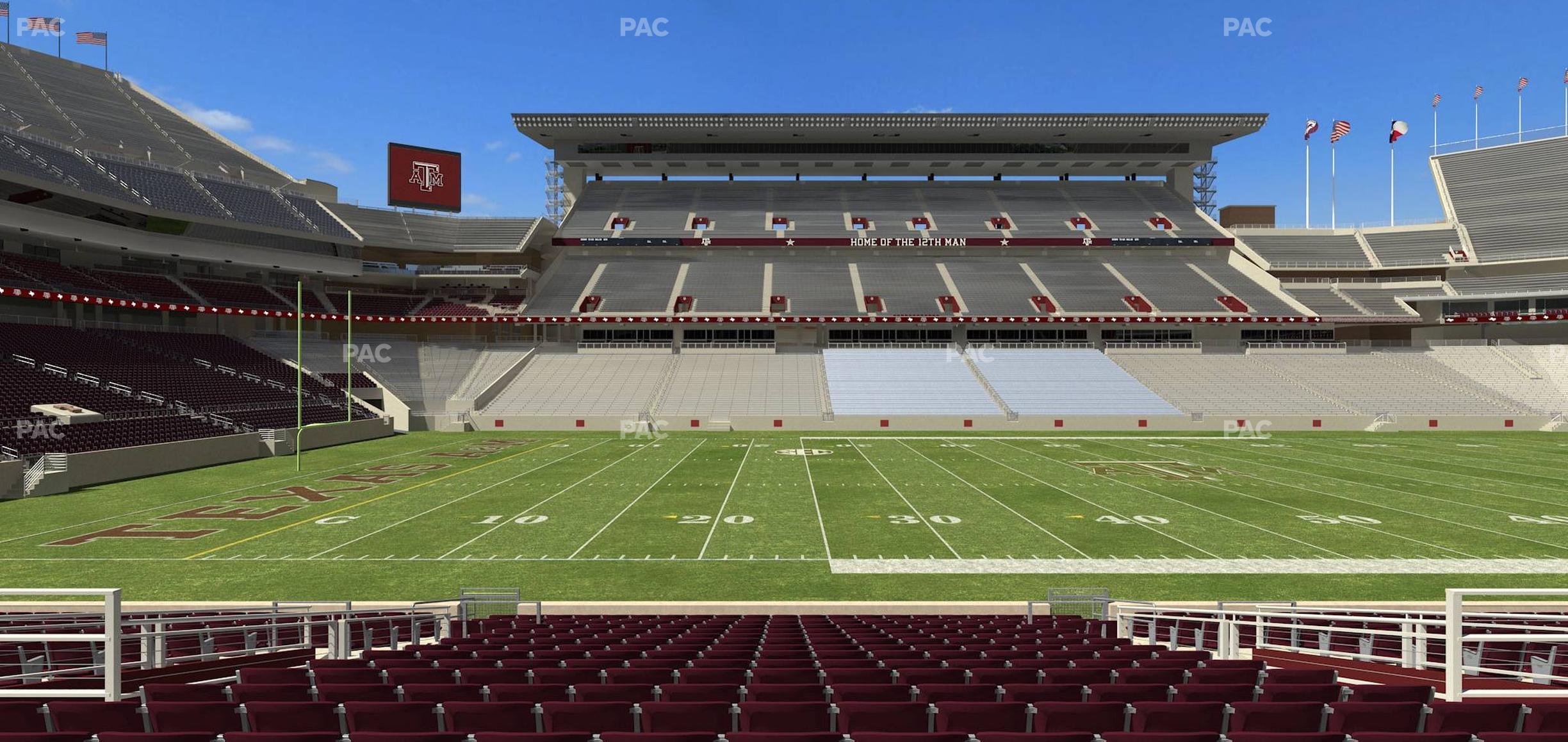 Seating view for Kyle Field Section Field Box 9