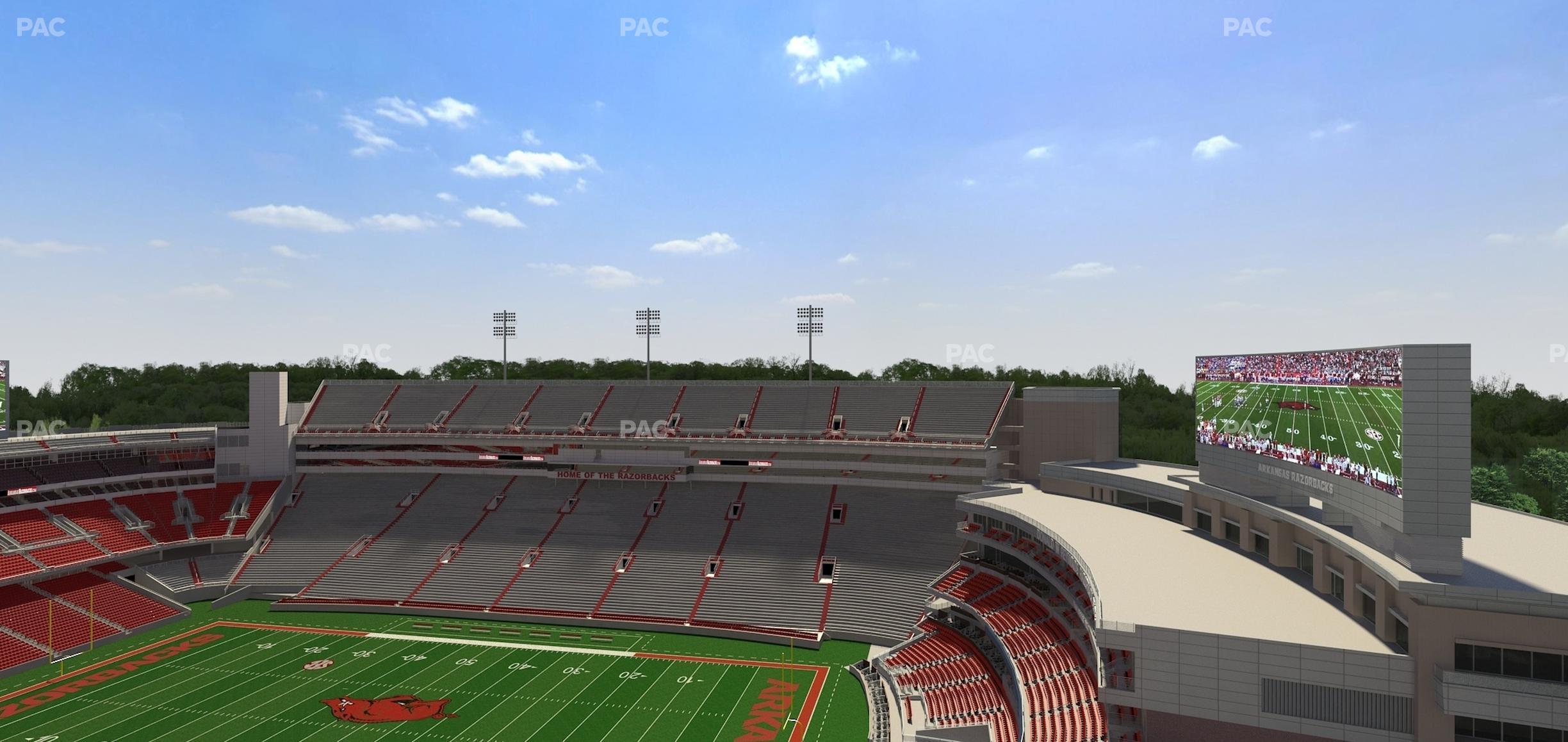 Seating view for Razorback Stadium Section 519