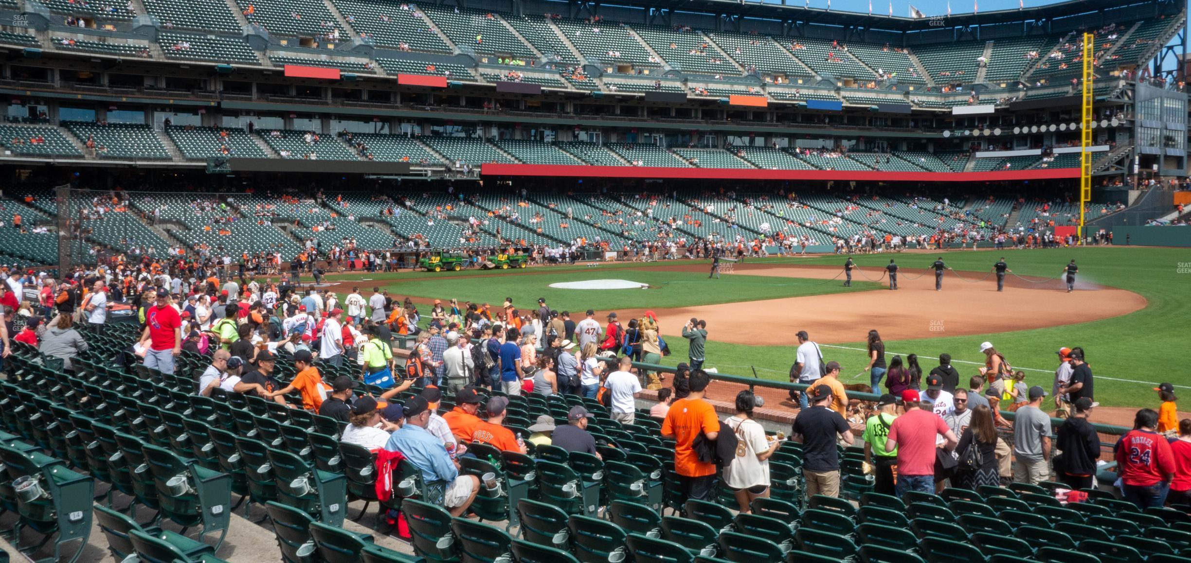 Seating view for Oracle Park Section Lower Box 104