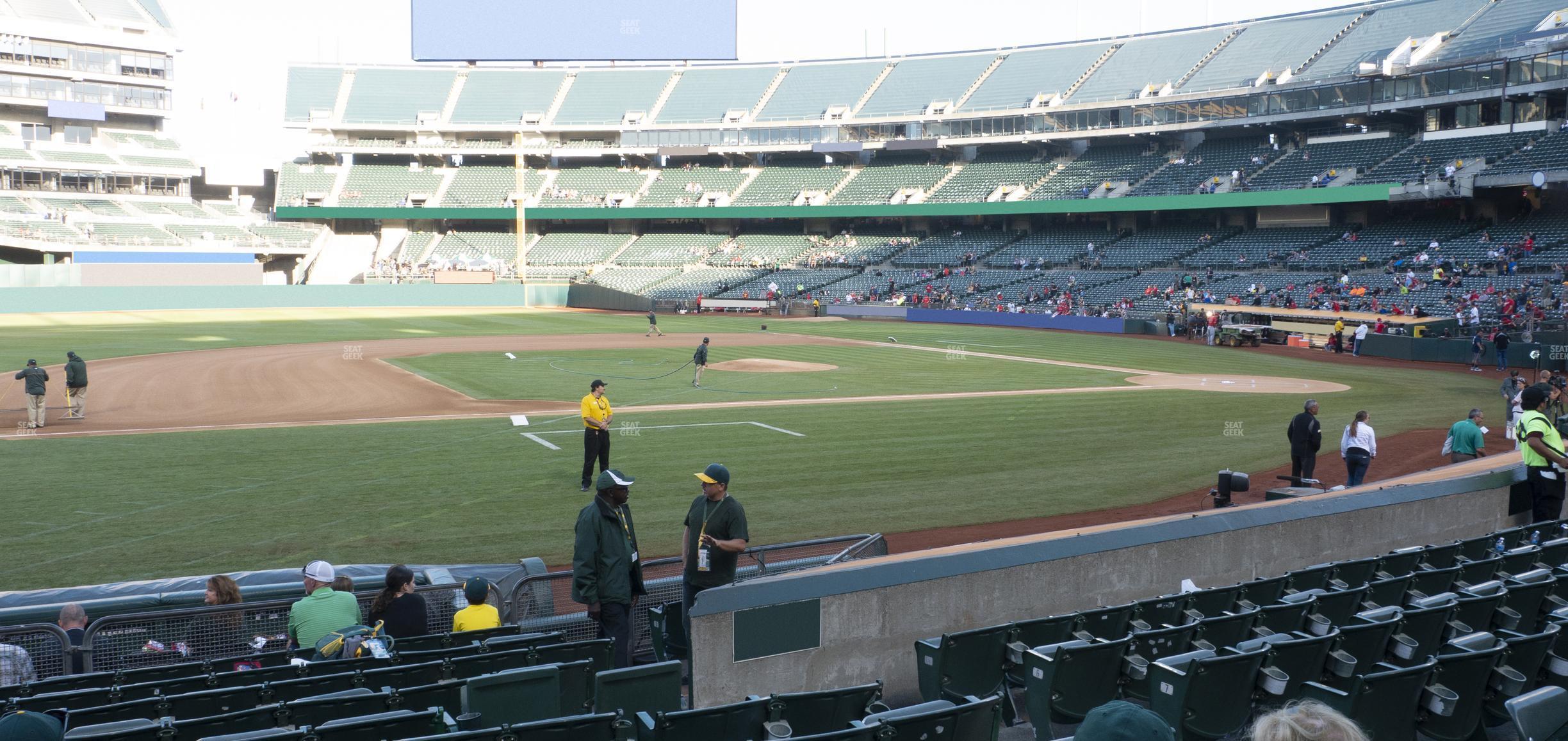 Seating view for Oakland Coliseum Section Front 123