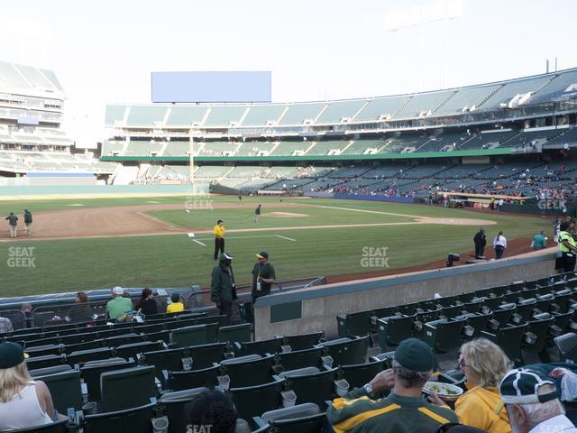 Seating view for Oakland Coliseum Section Front 123