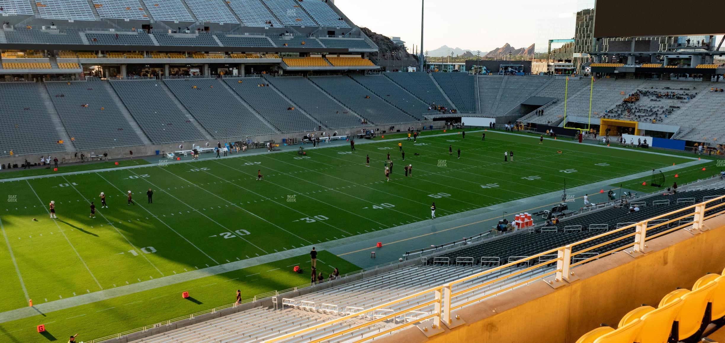 Seating view for Mountain America Stadium Section East Club 135