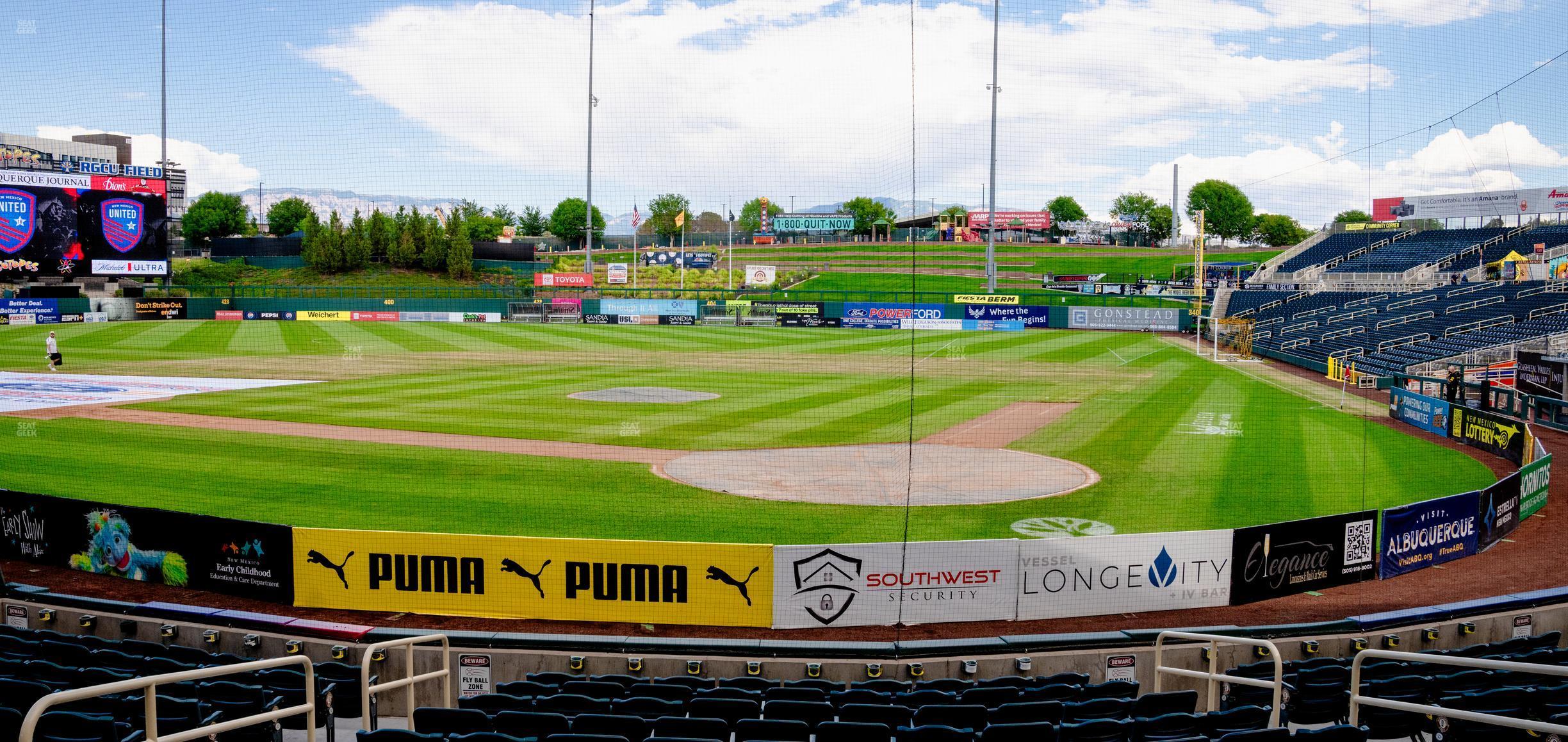 Seating view for Rio Grande Credit Union Field at Isotopes Park Section 103