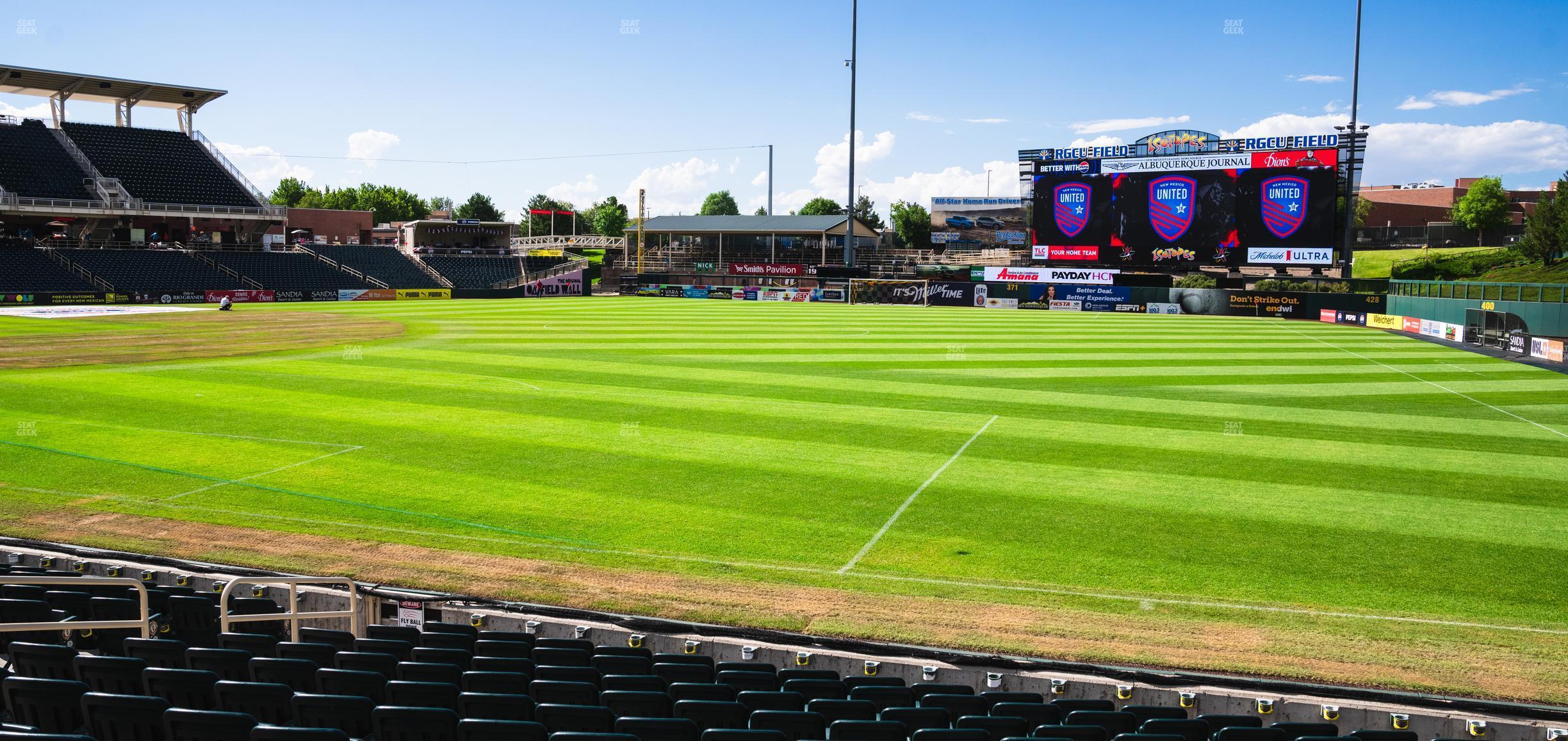 Seating view for Rio Grande Credit Union Field at Isotopes Park Section 122