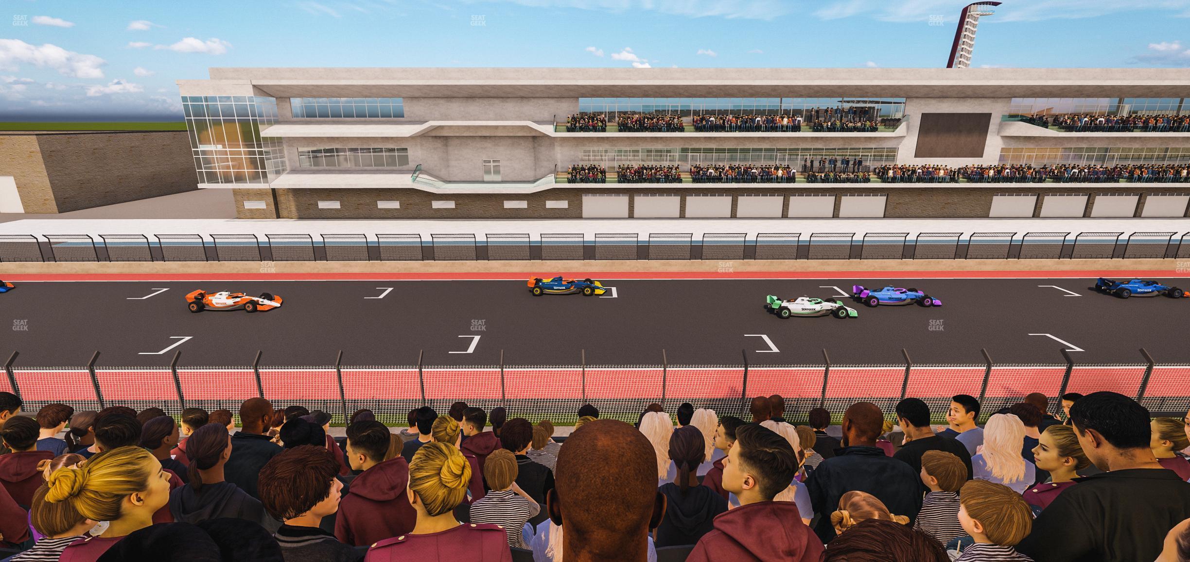 Seating view for Circuit of The Americas Section Main Grandstand Club Level 204