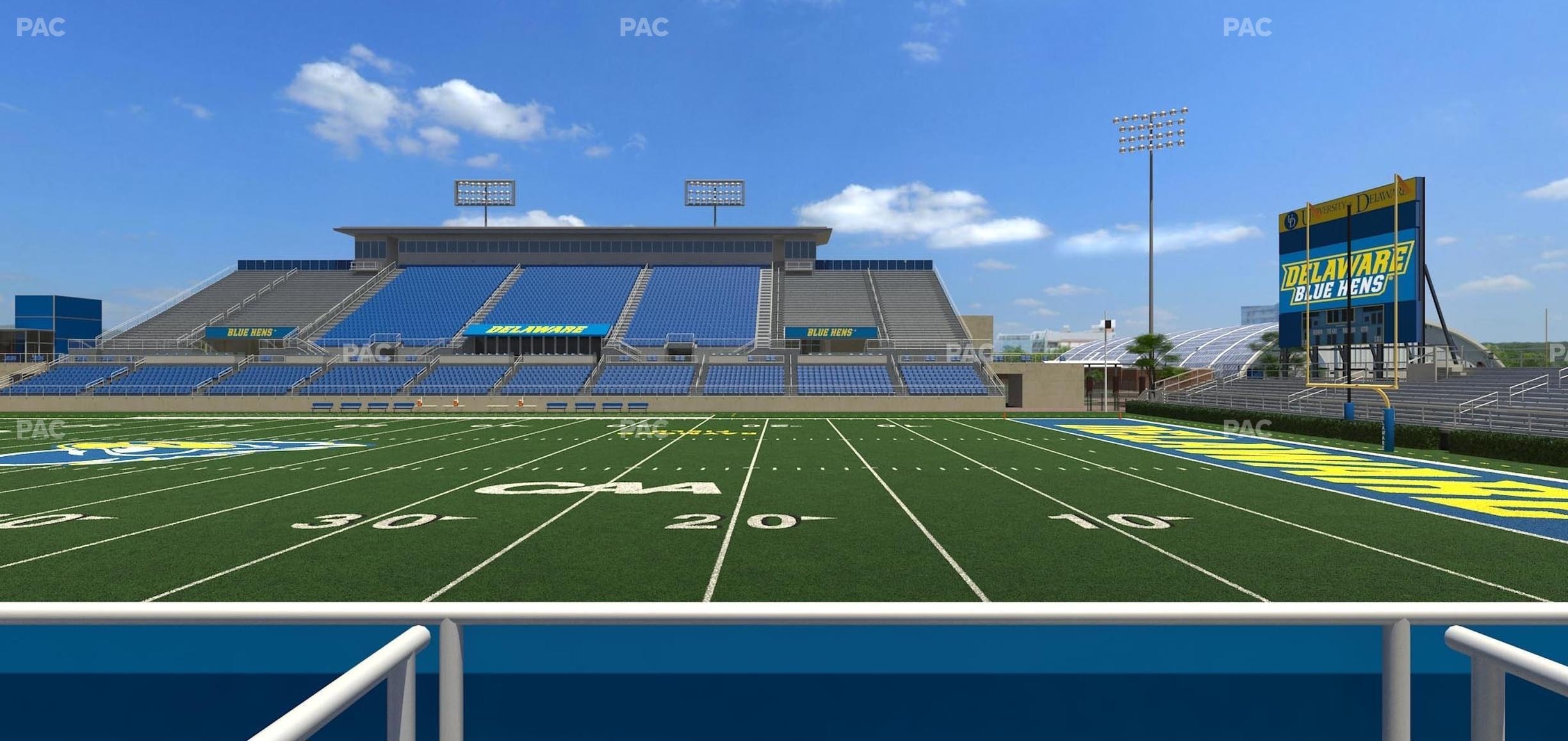 Seating view for Delaware Stadium Section East Box 61