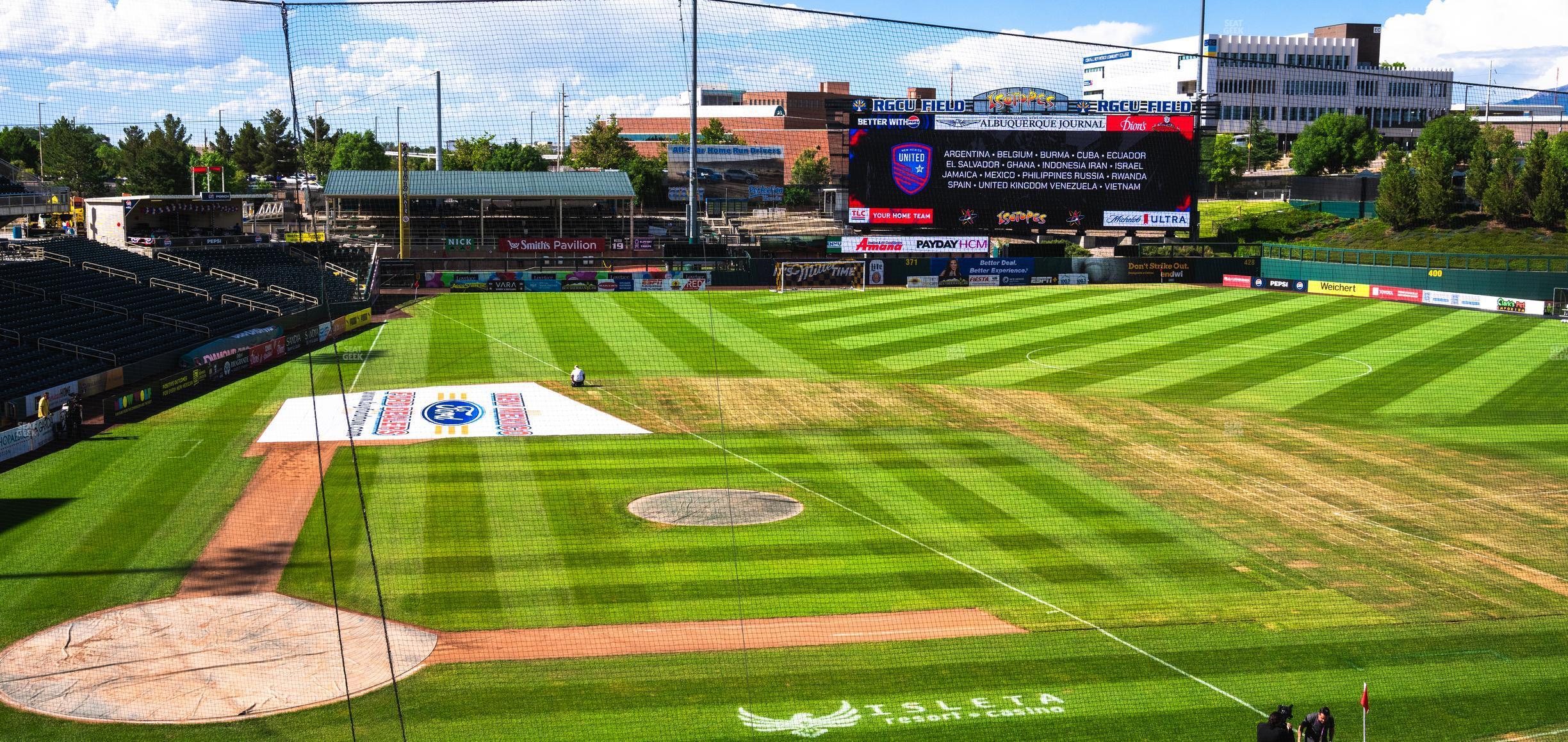 Seating view for Rio Grande Credit Union Field at Isotopes Park Section Club 310